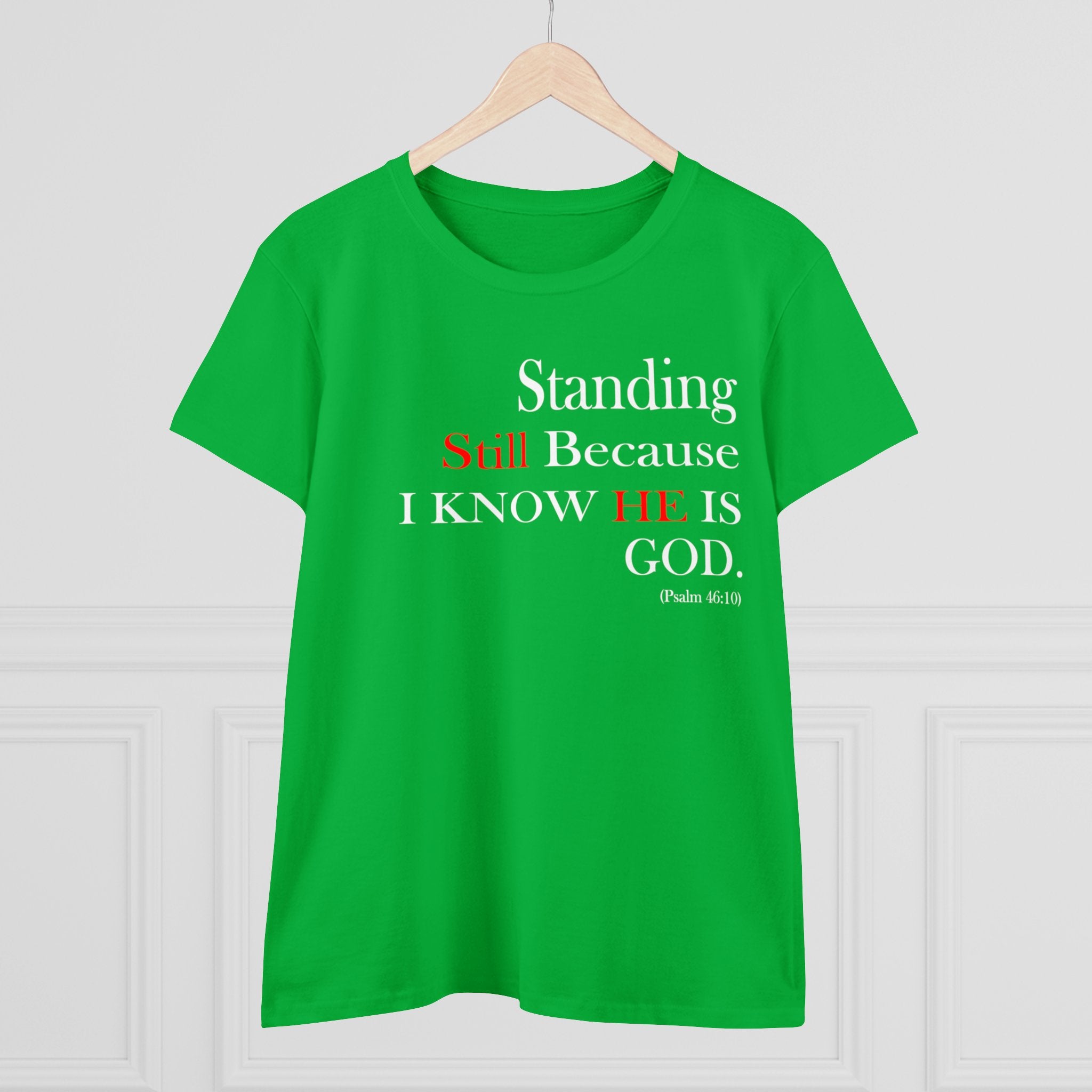 Women’s Fitted Psalm 46:10 Short Sleeve Shirt - Your Faithful Treasure