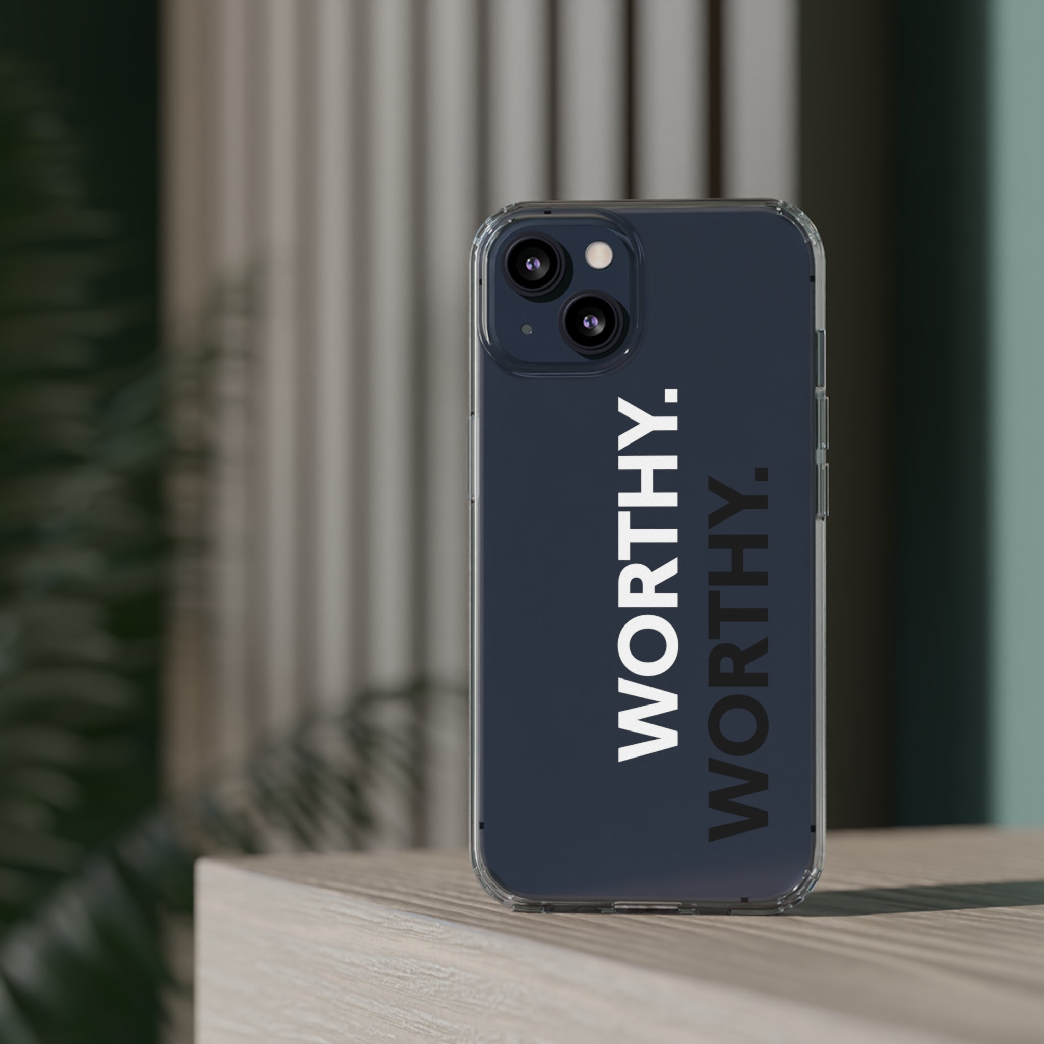 Worthy Affirmation Clear Phone case - Your Faithful Treasure