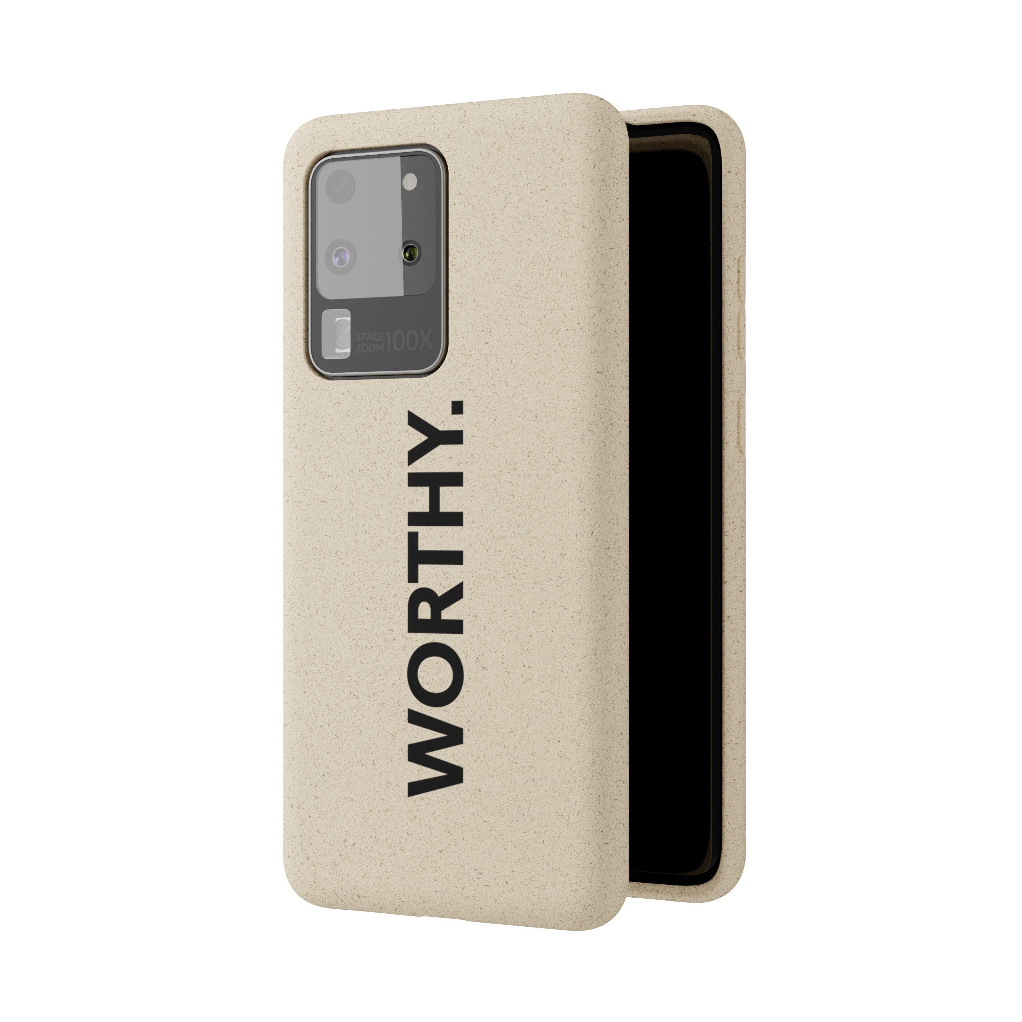 Because You’re Worthy Tan Phone Case - Your Faithful Treasure