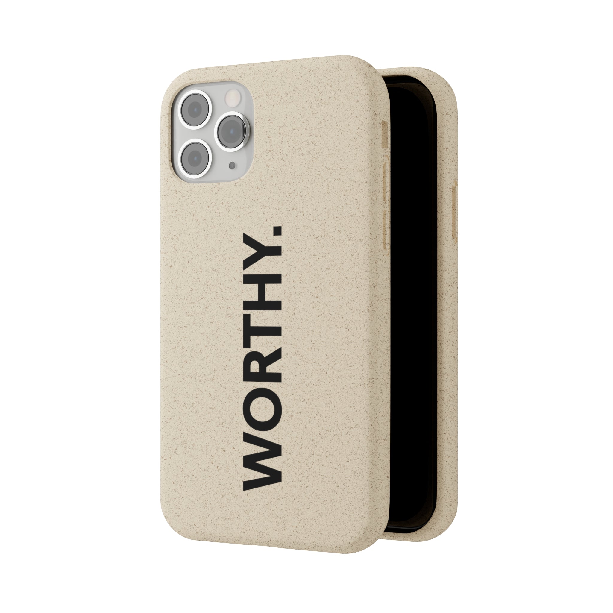 Because You’re Worthy Tan Phone Case - Your Faithful Treasure