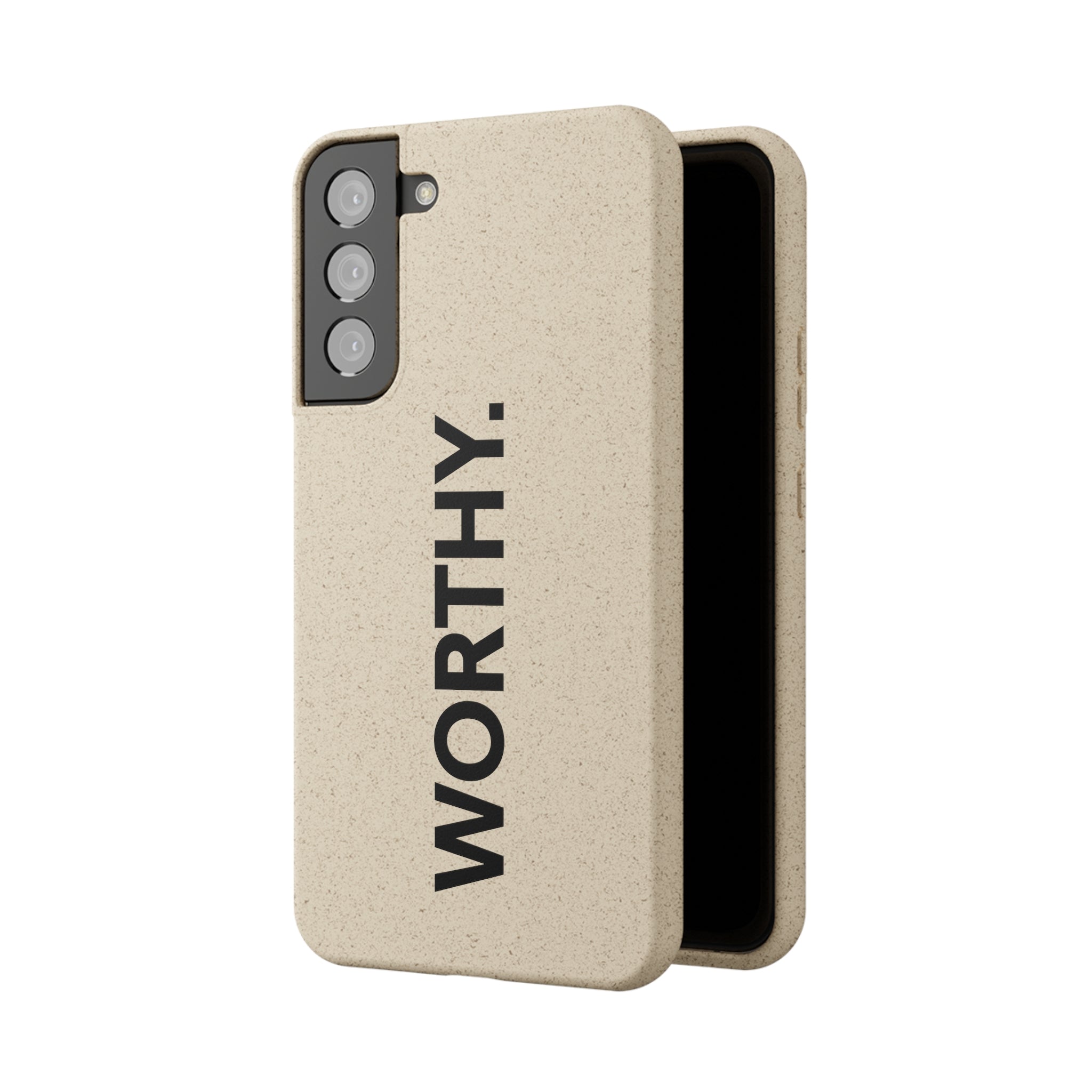 Because You’re Worthy Tan Phone Case - Your Faithful Treasure