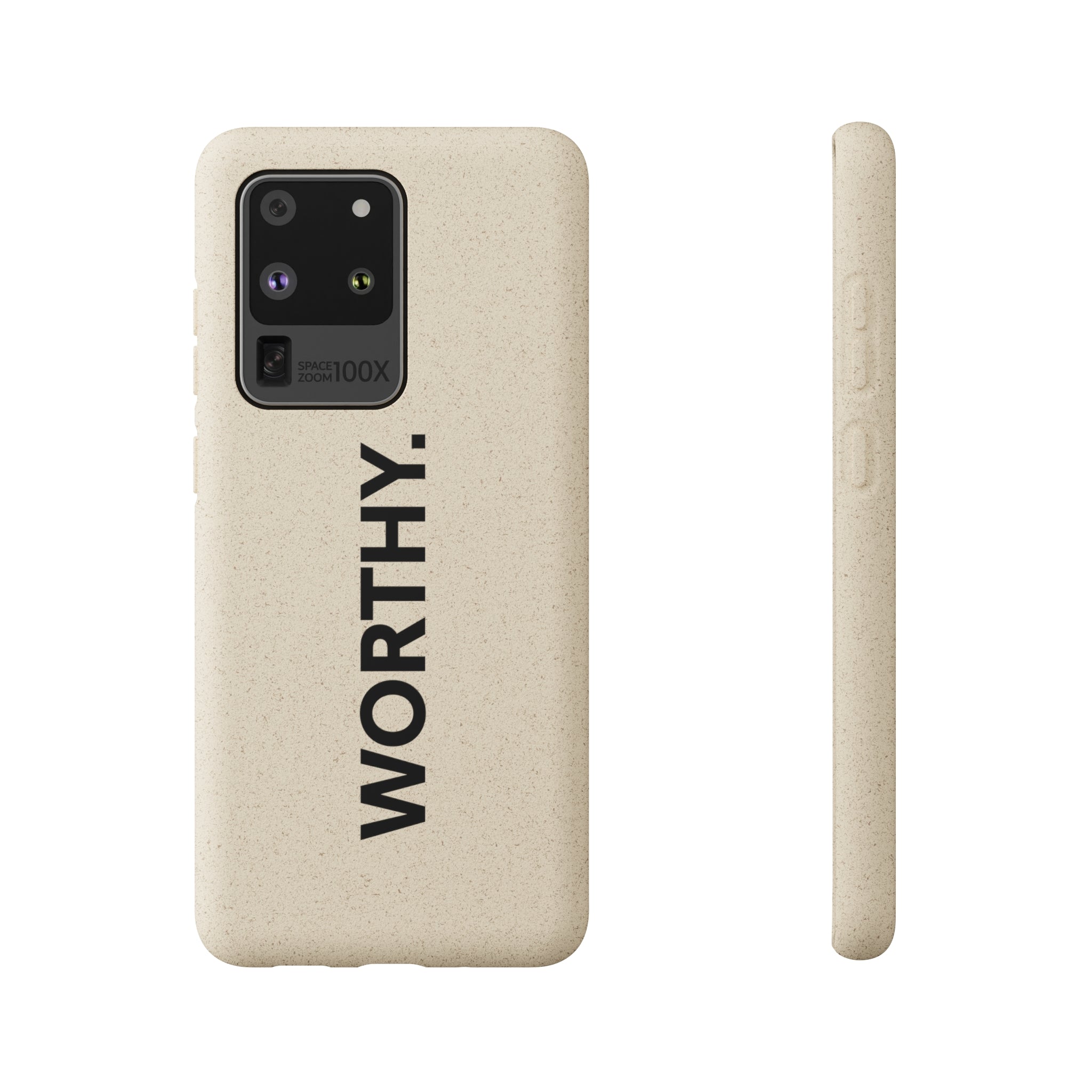 Because You’re Worthy Tan Phone Case - Your Faithful Treasure