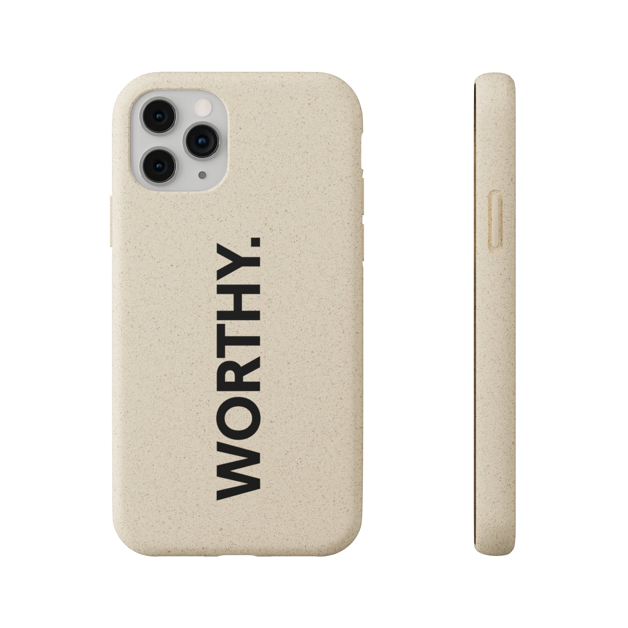 Because You’re Worthy Tan Phone Case - Your Faithful Treasure