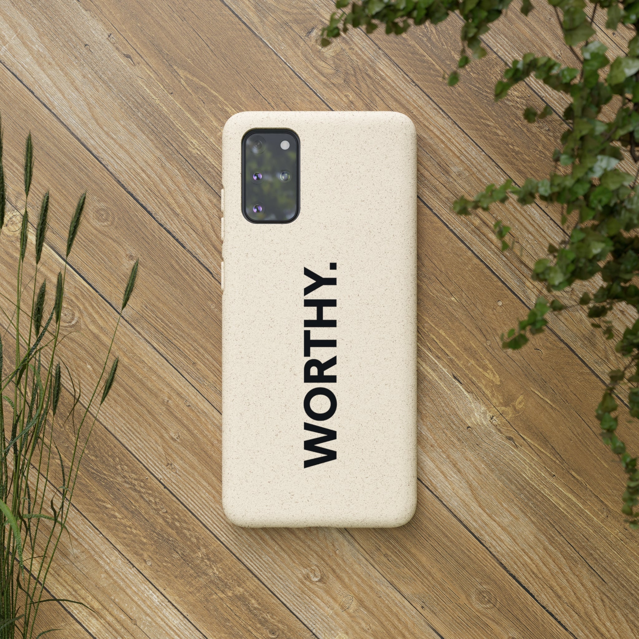 Because You’re Worthy Tan Phone Case - Your Faithful Treasure