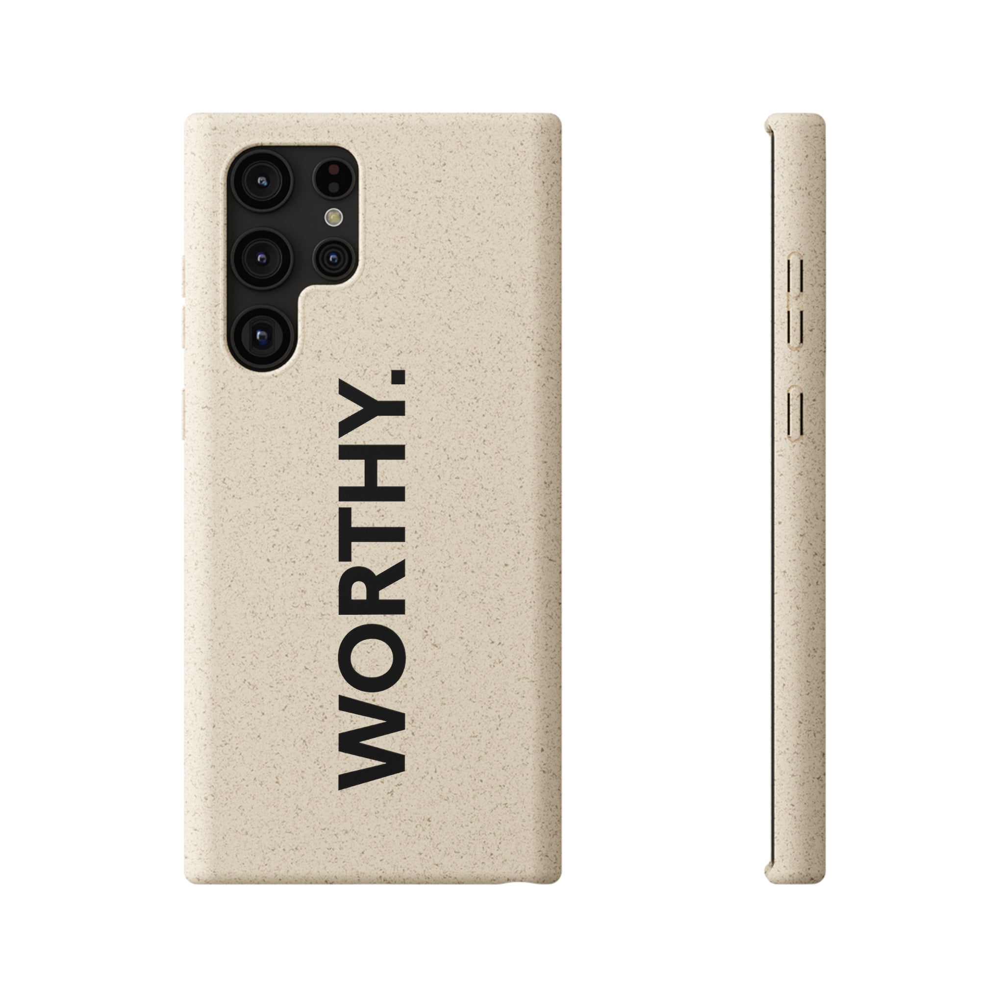 Because You’re Worthy Tan Phone Case - Your Faithful Treasure