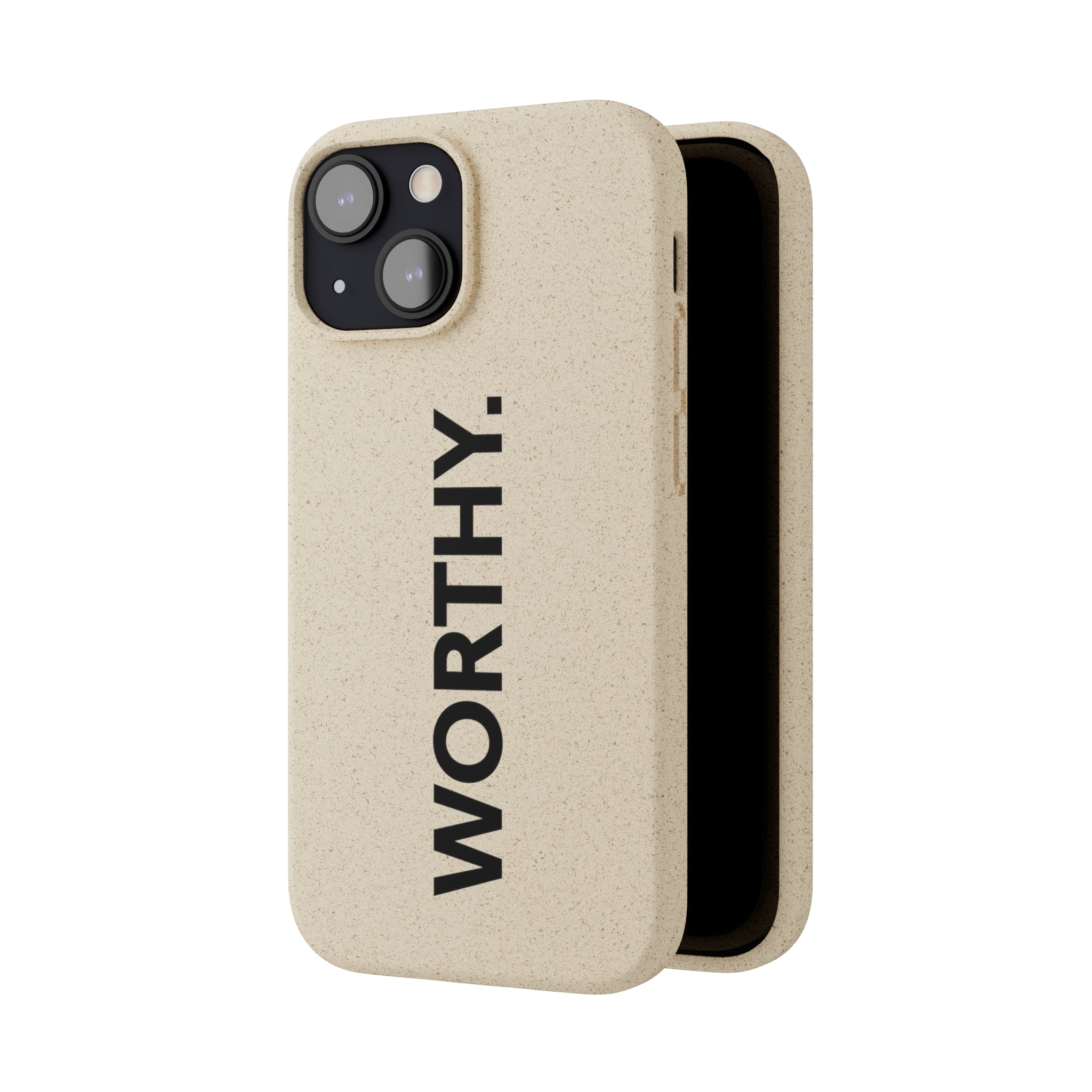 Because You’re Worthy Tan Phone Case - Your Faithful Treasure