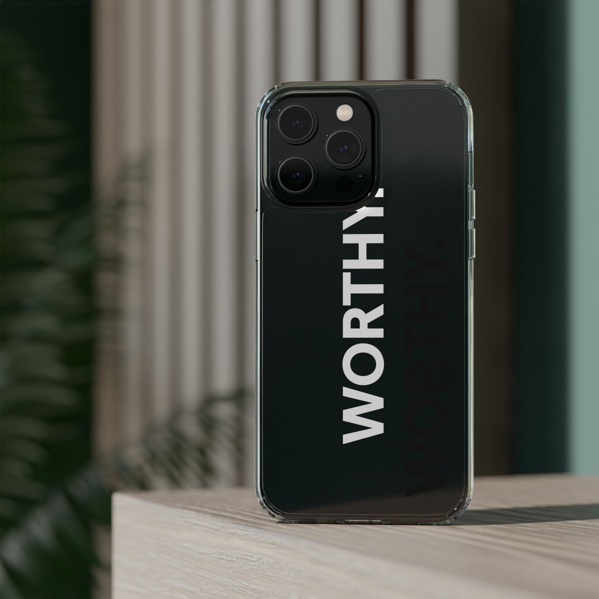 Worthy Affirmation Clear Phone case - Your Faithful Treasure