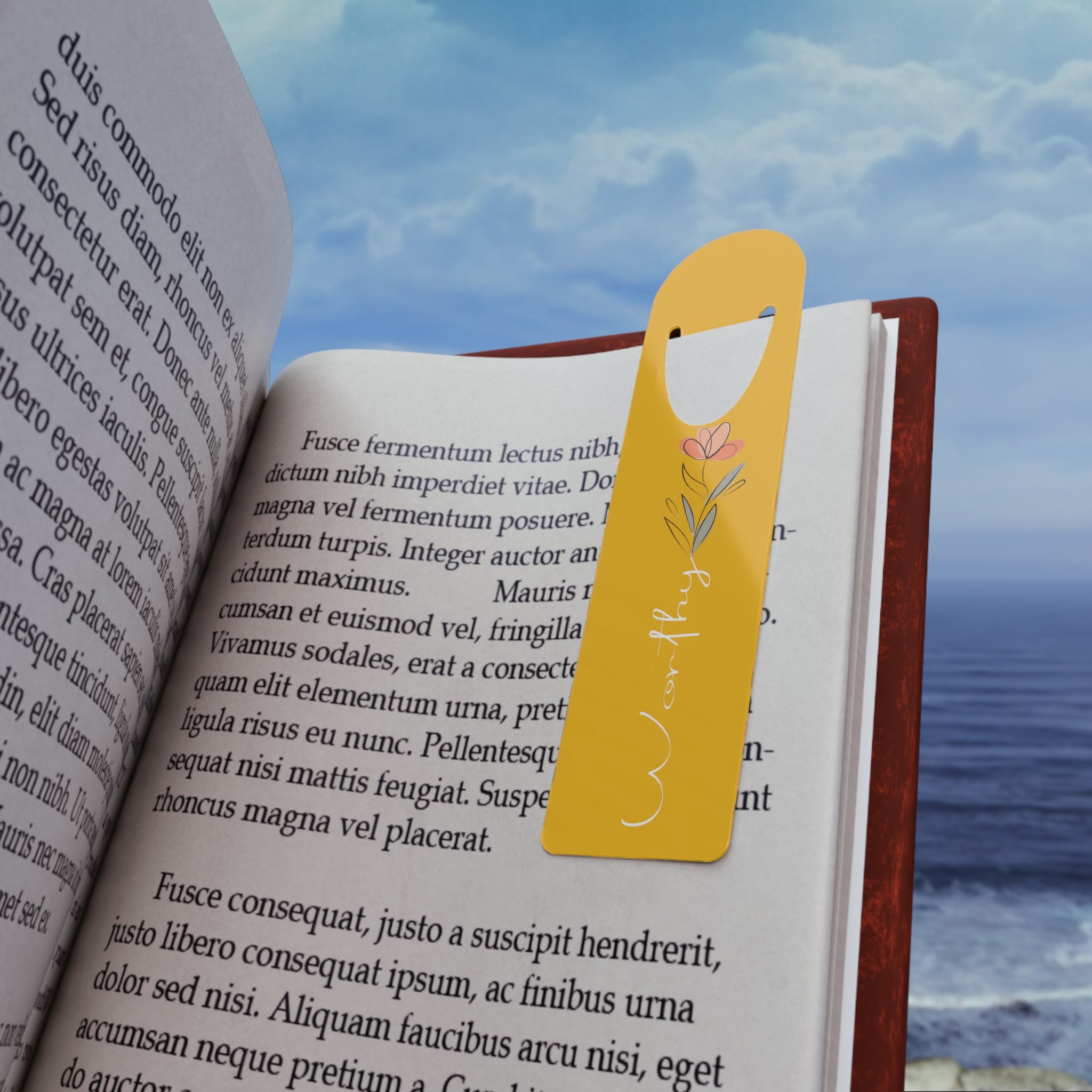 Sunshine Yellow & White Worthy Bookmark.