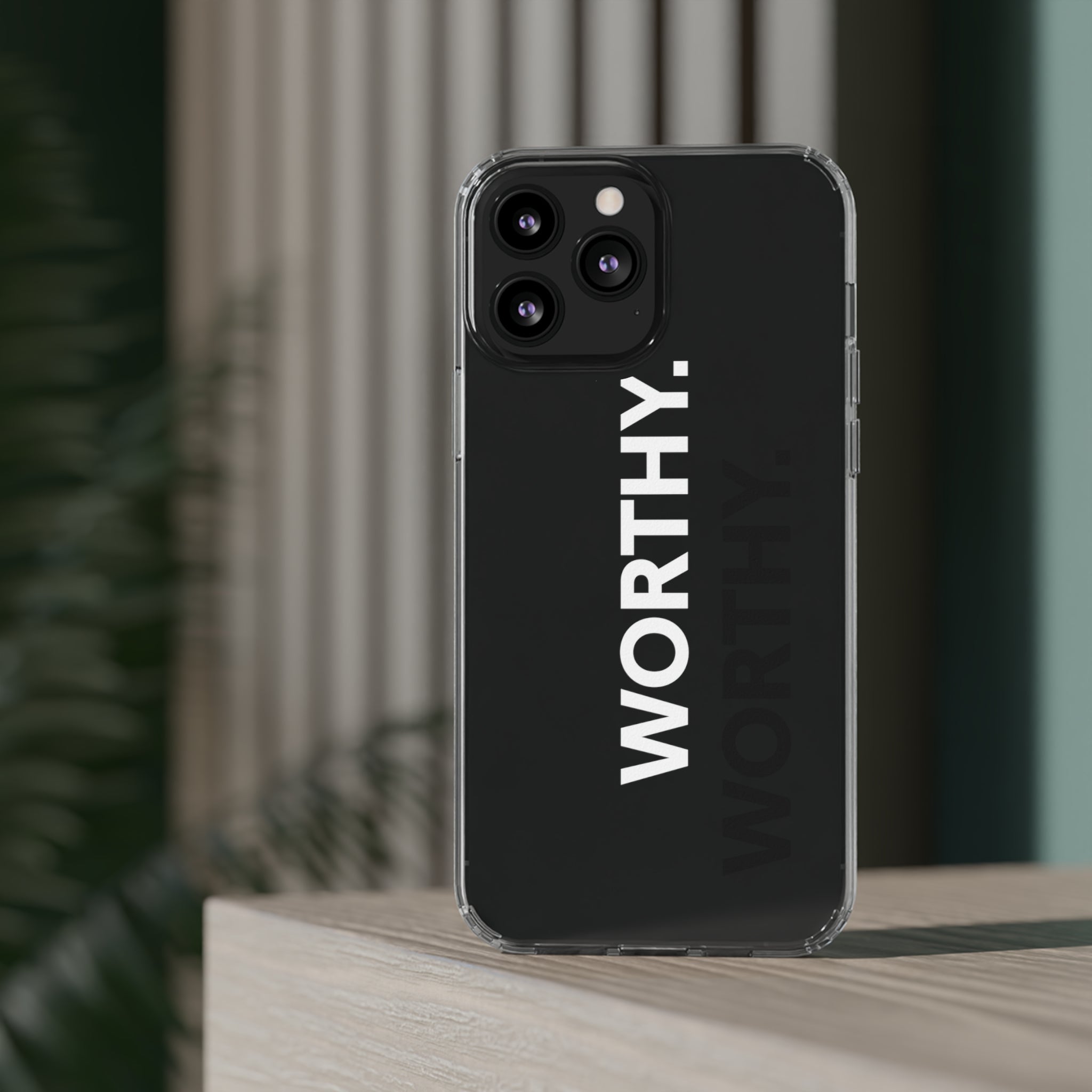 Worthy Affirmation Clear Phone case - Your Faithful Treasure