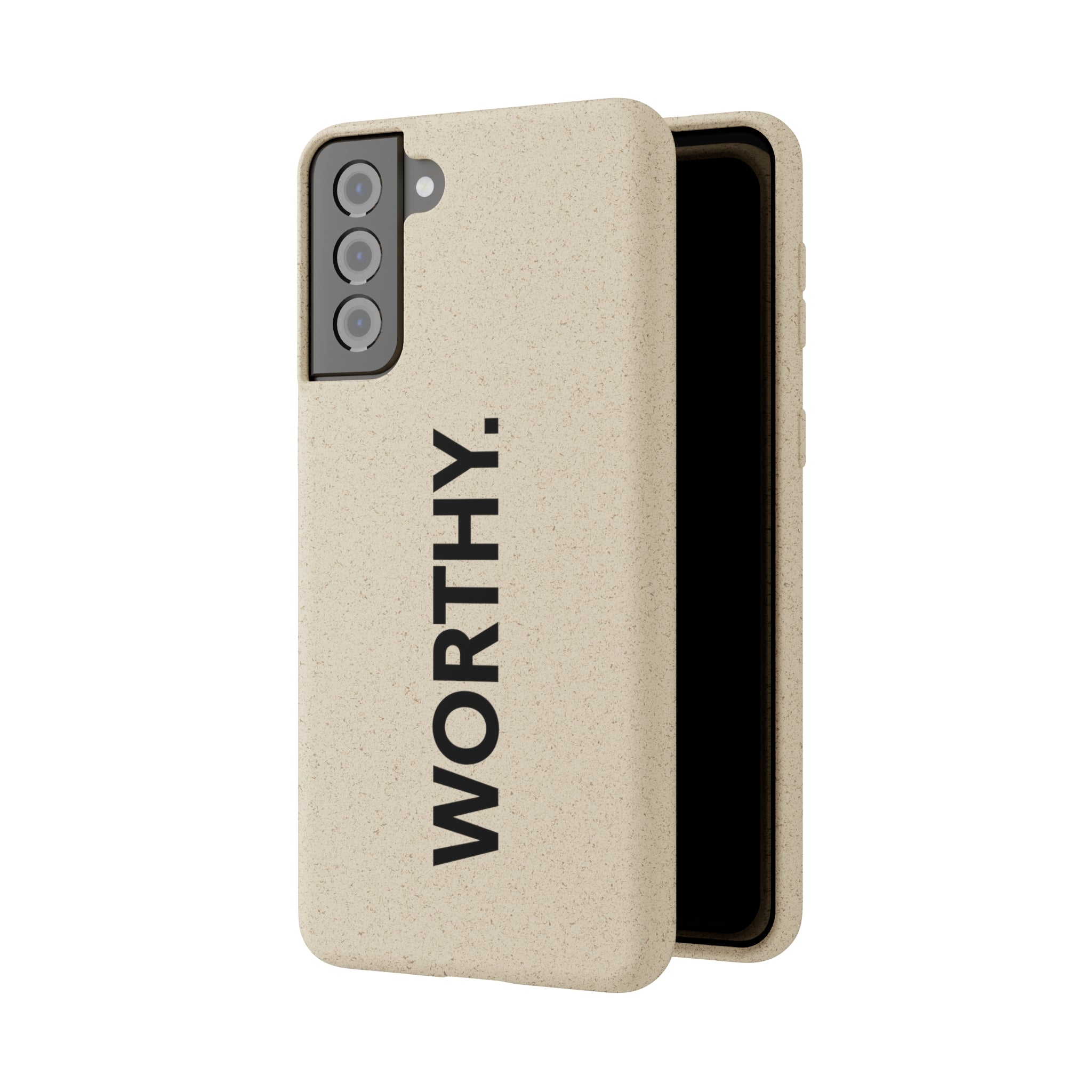 Because You’re Worthy Tan Phone Case - Your Faithful Treasure