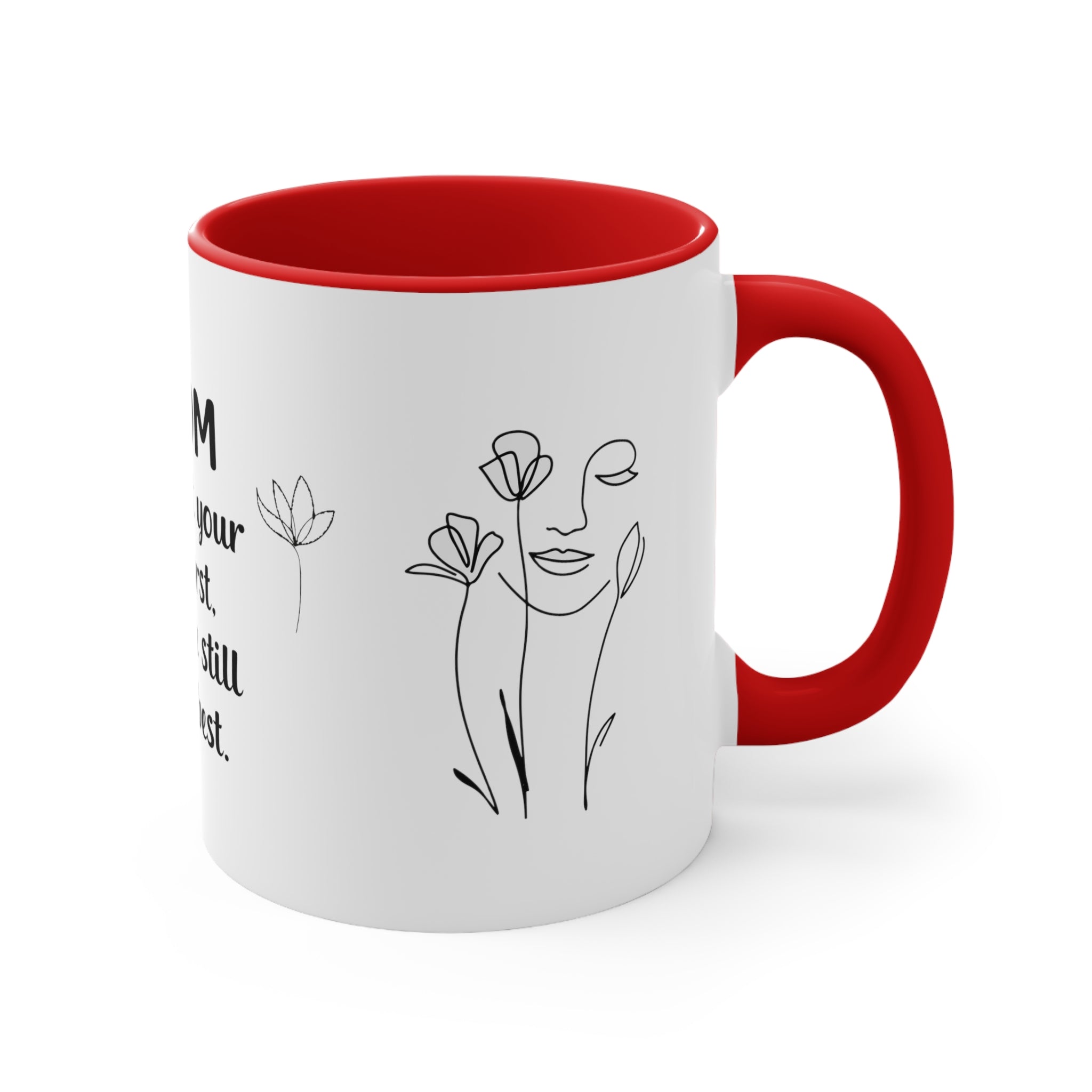 White & Red Mug.