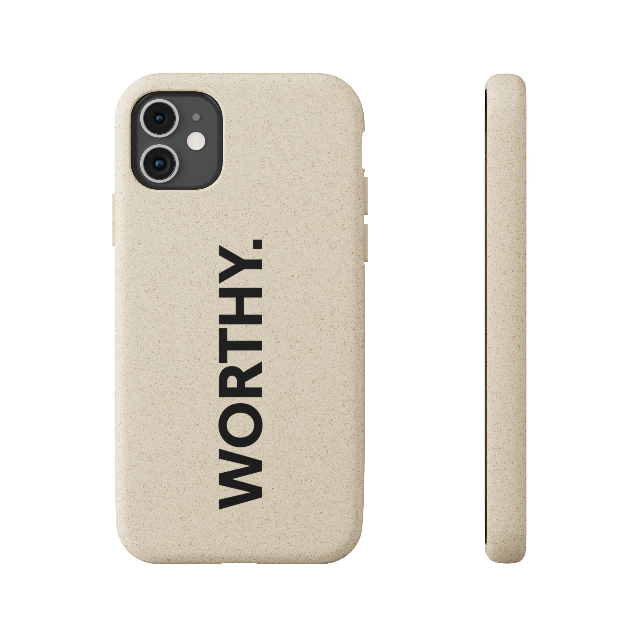 Because You’re Worthy Tan Phone Case - Your Faithful Treasure