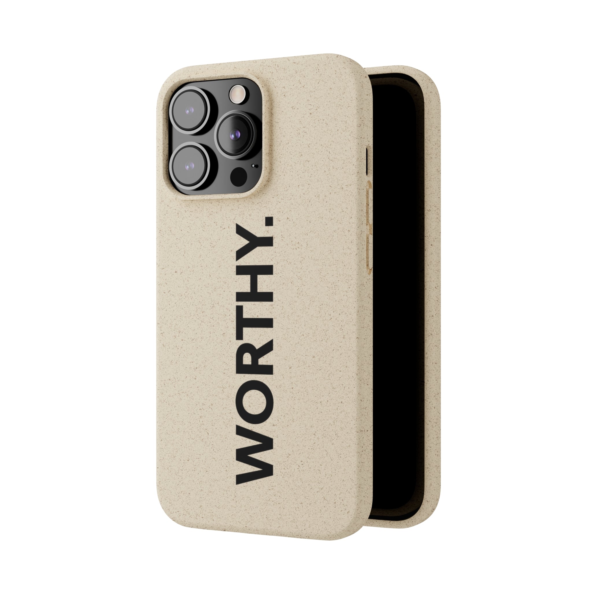 Because You’re Worthy Tan Phone Case - Your Faithful Treasure