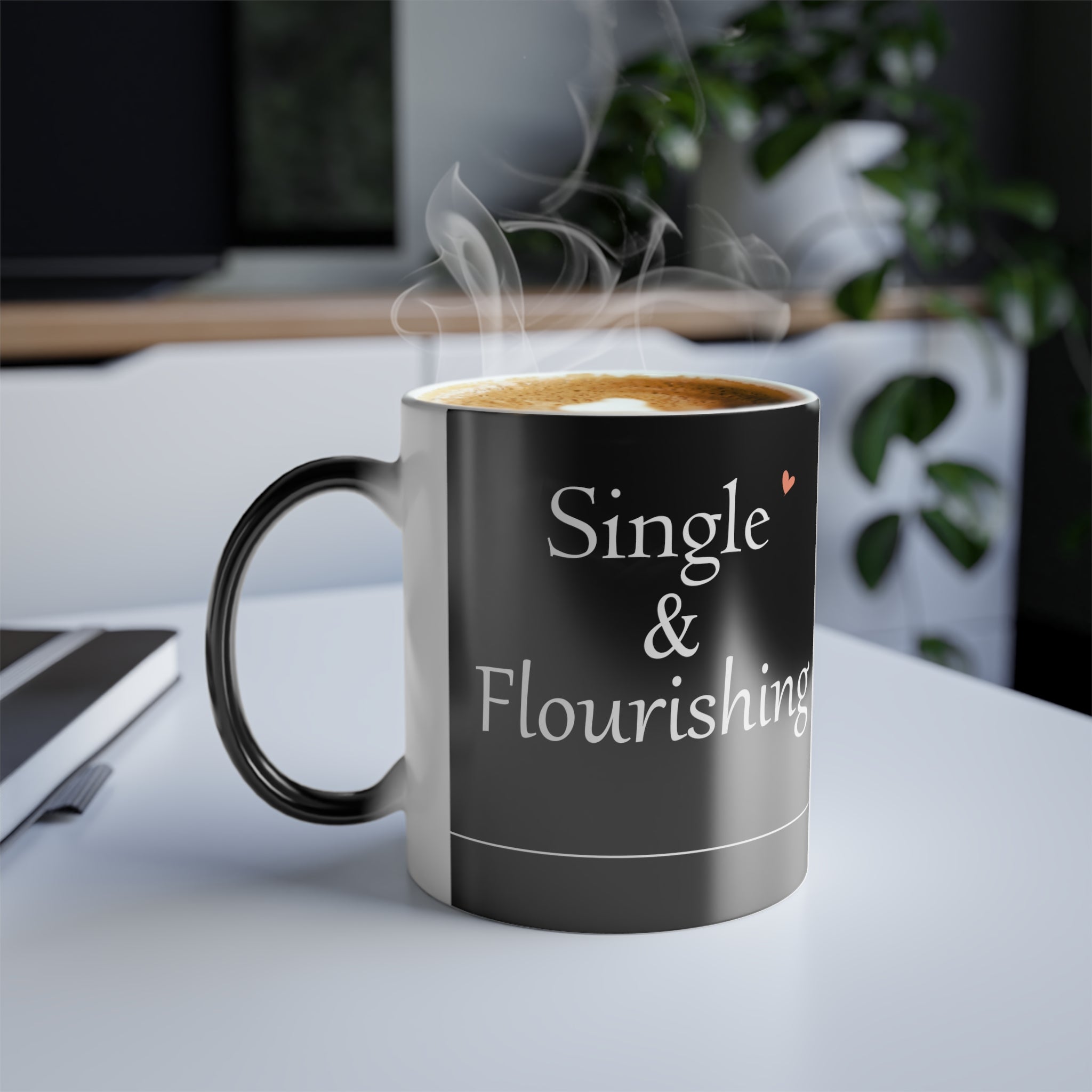 Single & Flourishing Morphing Black & White Mug.