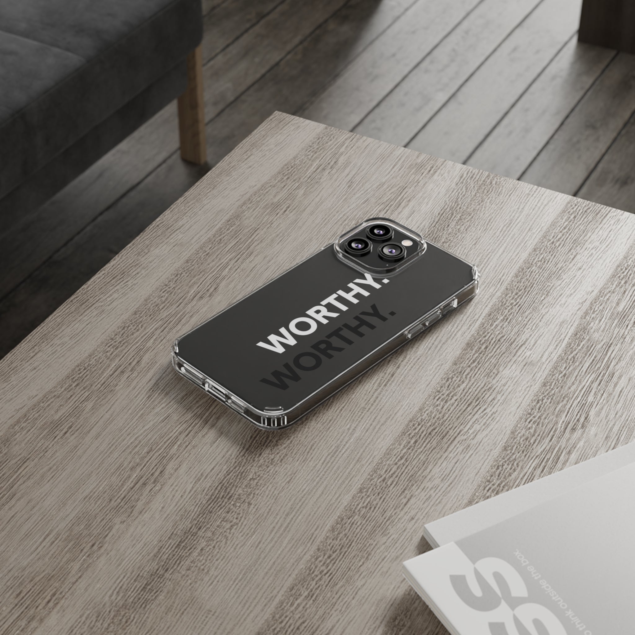 Worthy Affirmation Clear Phone case - Your Faithful Treasure