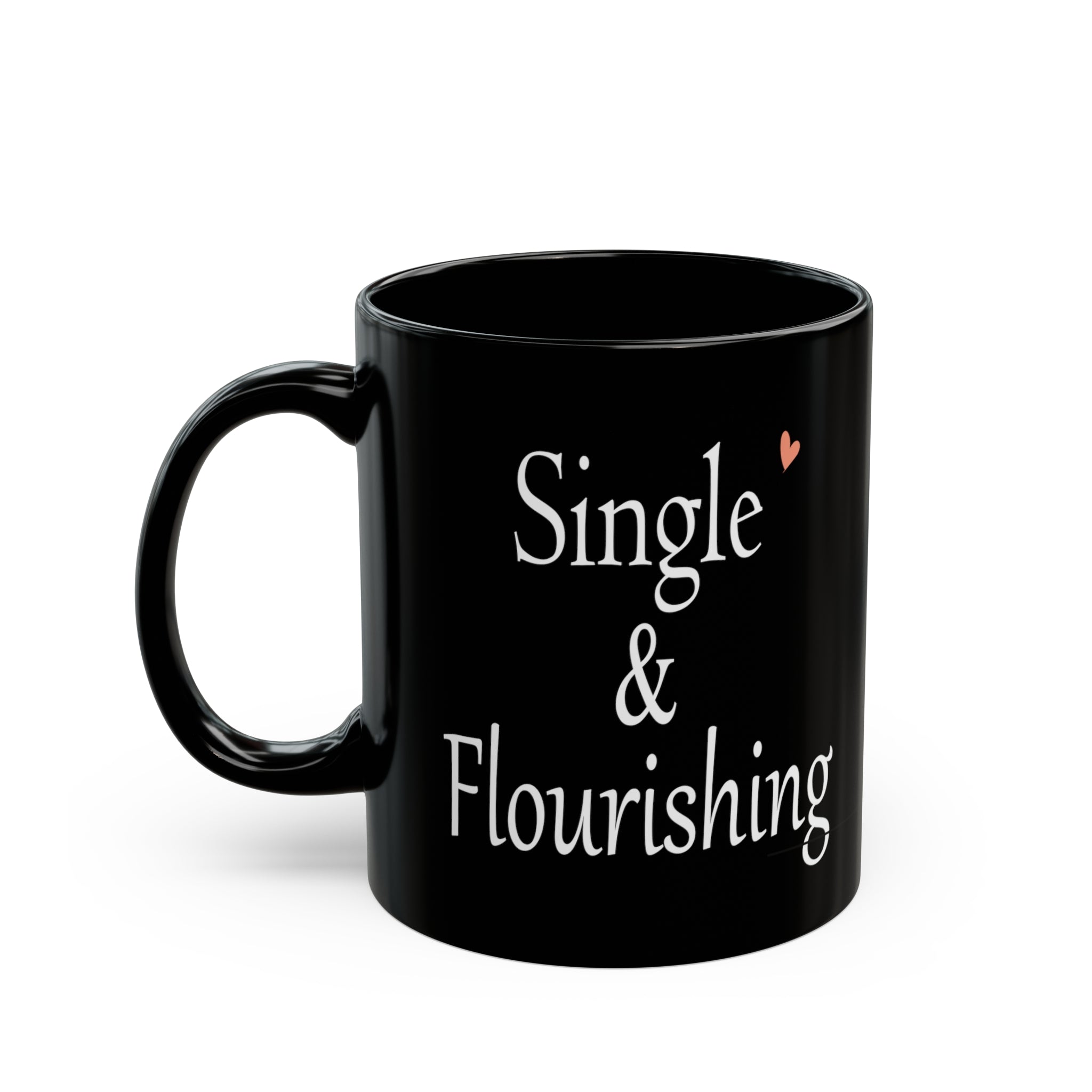 Pretty & Single Flower Black Mug - Your Faithful Treasure