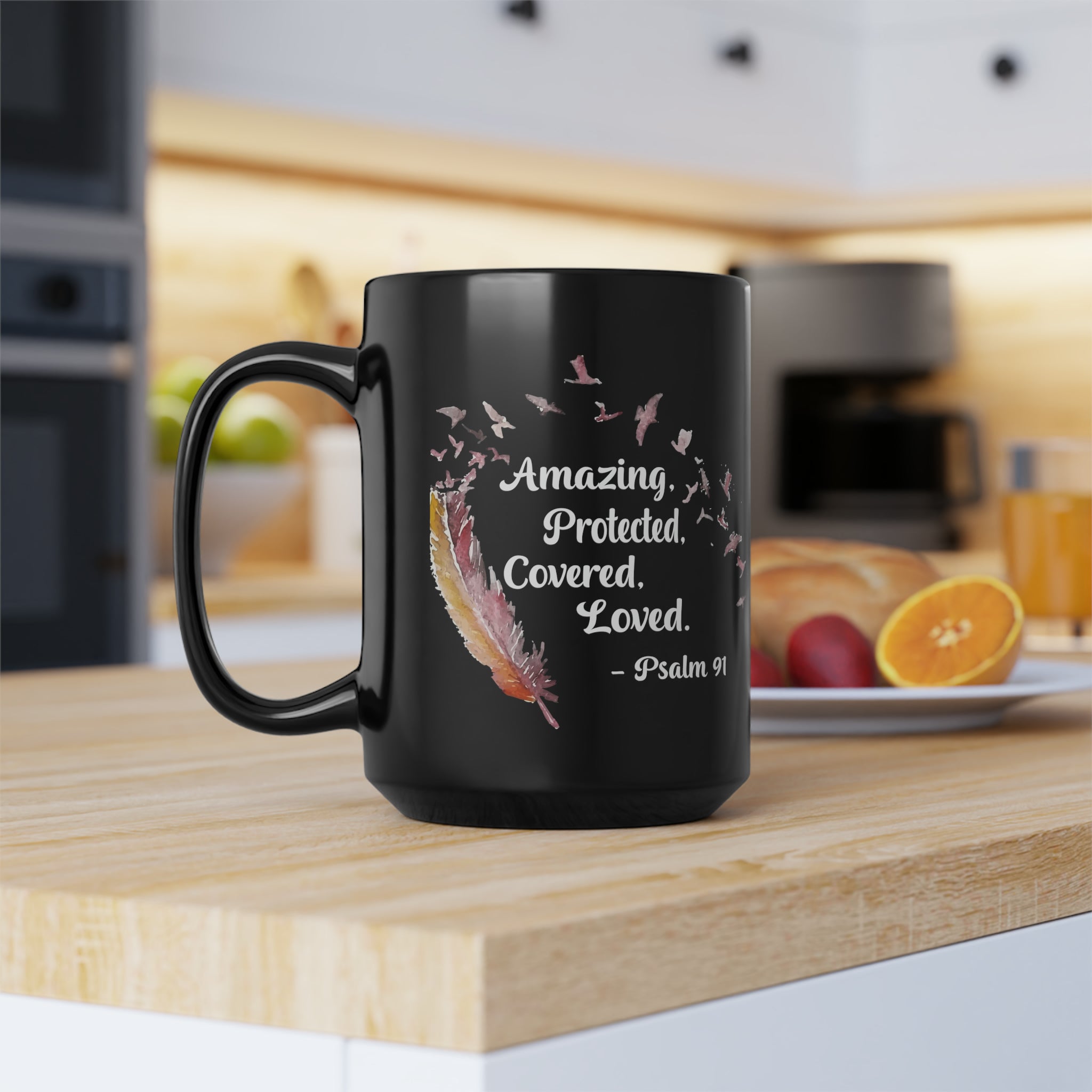 Psalm 91 Black Mug - Your Faithful Treasure