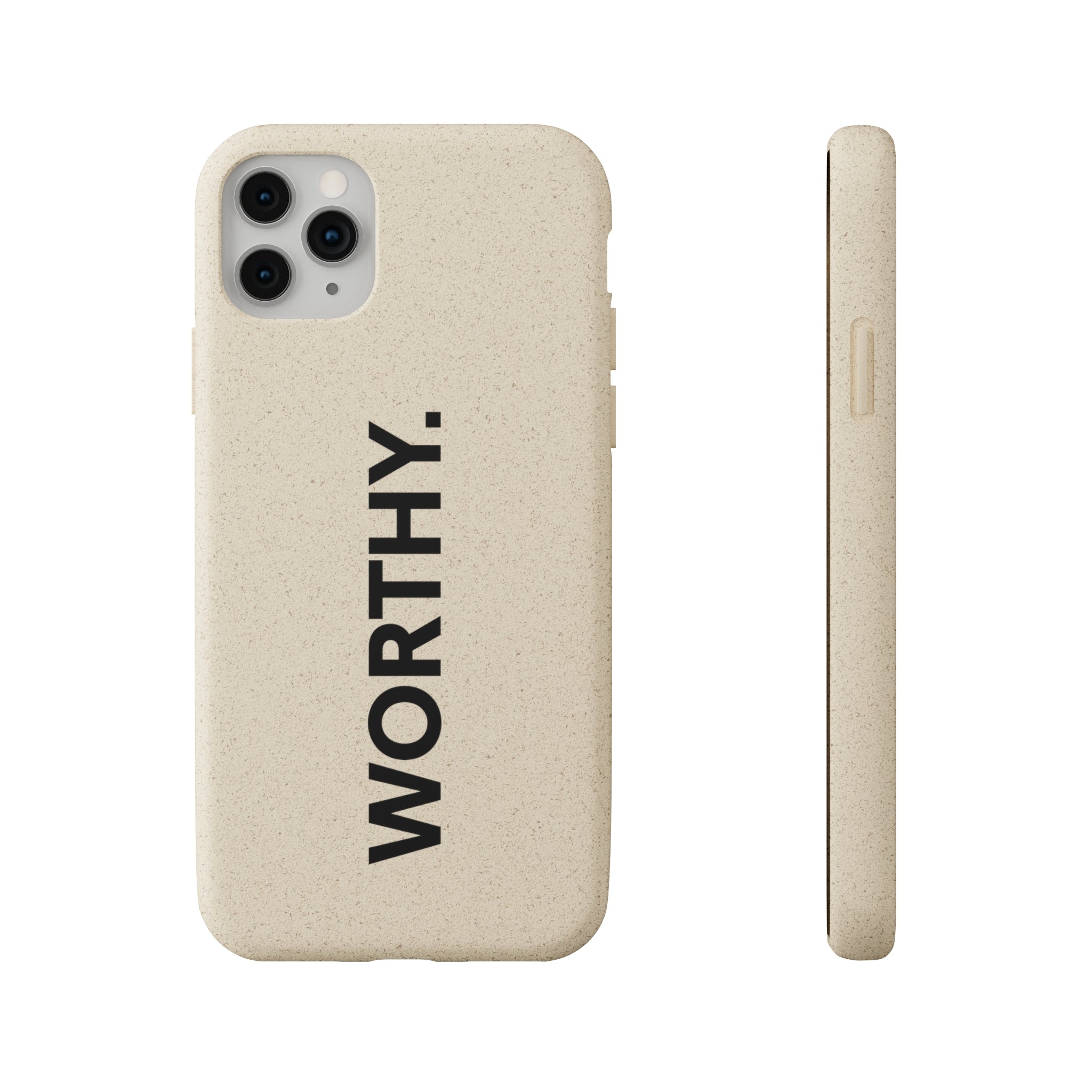 Because You’re Worthy Tan Phone Case - Your Faithful Treasure