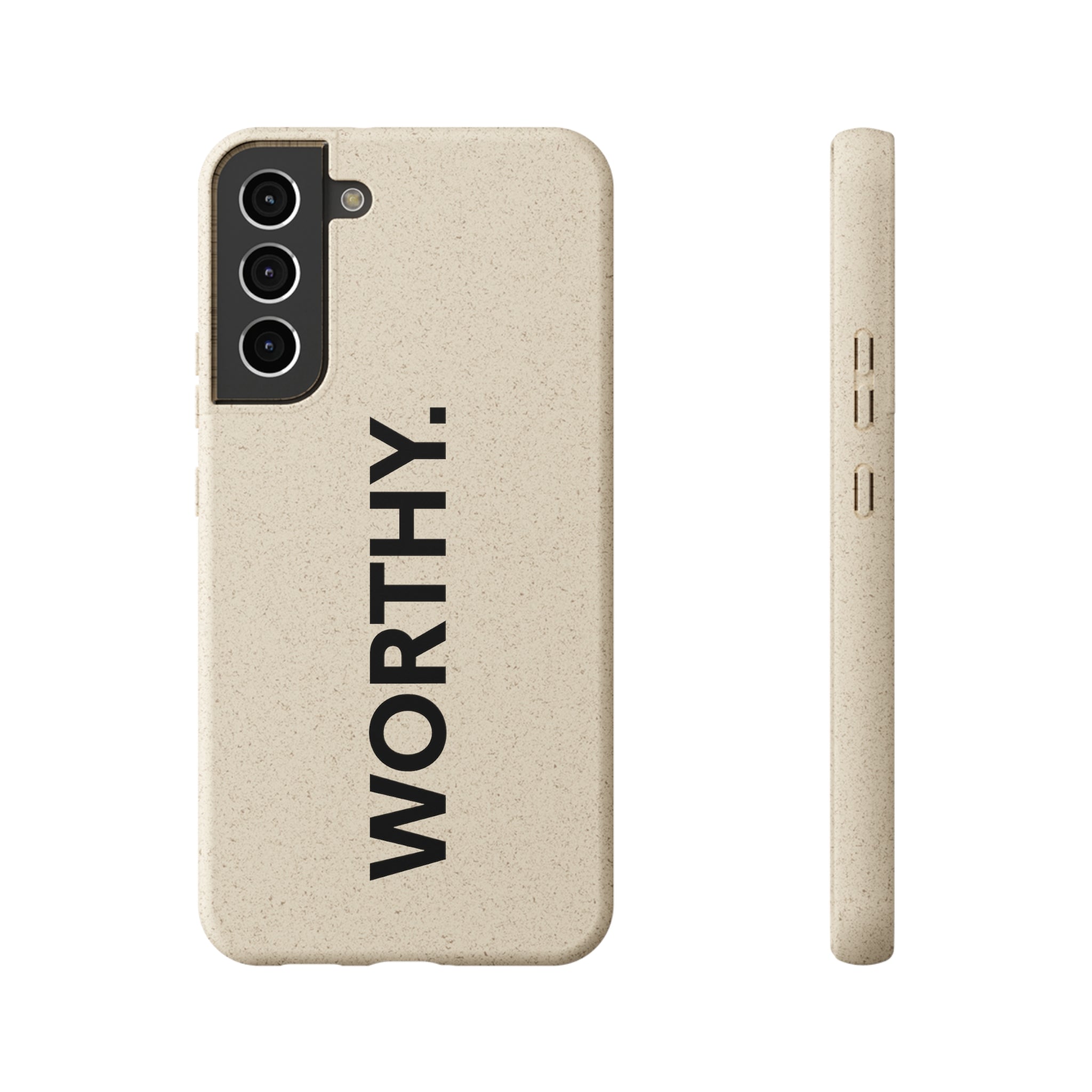 Because You’re Worthy Tan Phone Case - Your Faithful Treasure