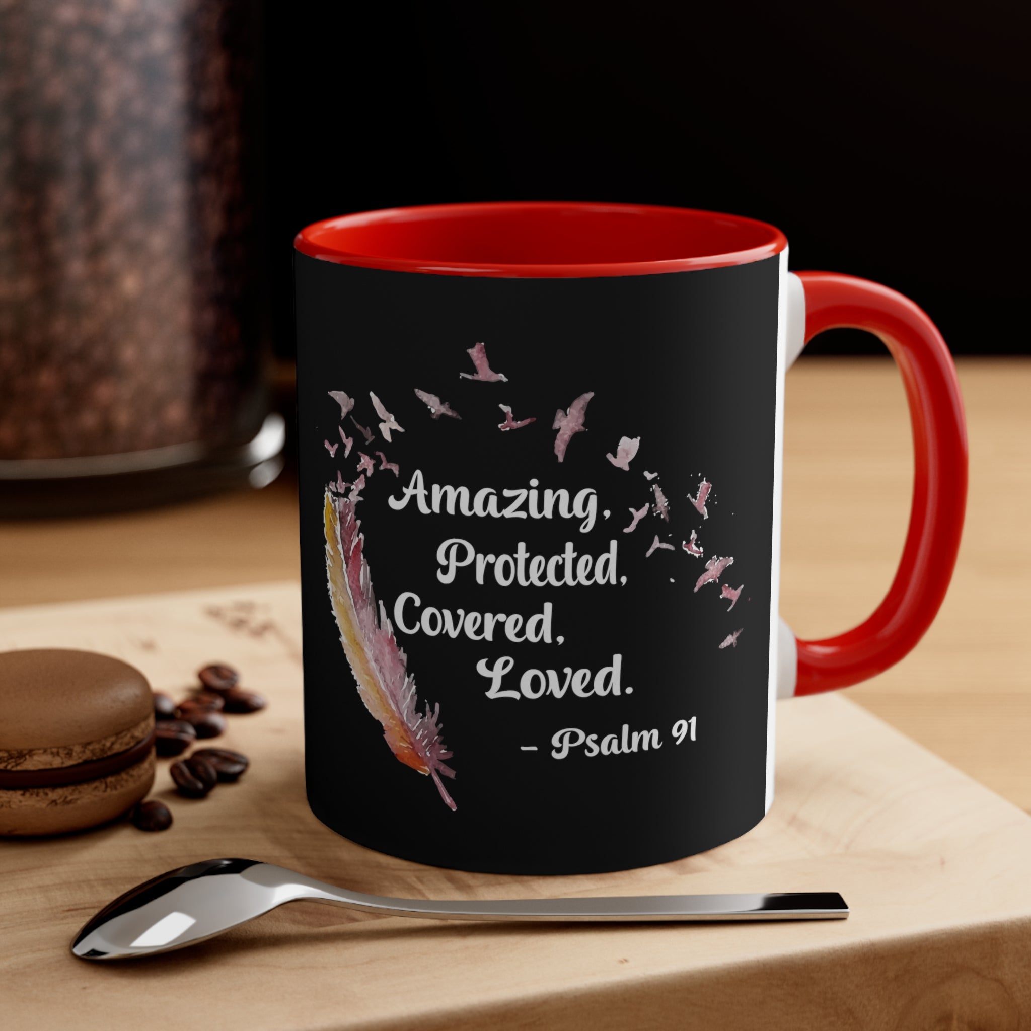 Beautifully Loved Black & Red Mug.