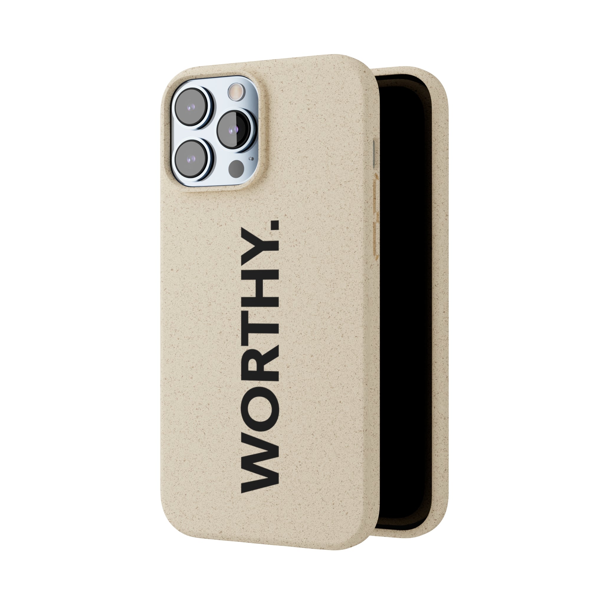 Because You’re Worthy Tan Phone Case - Your Faithful Treasure