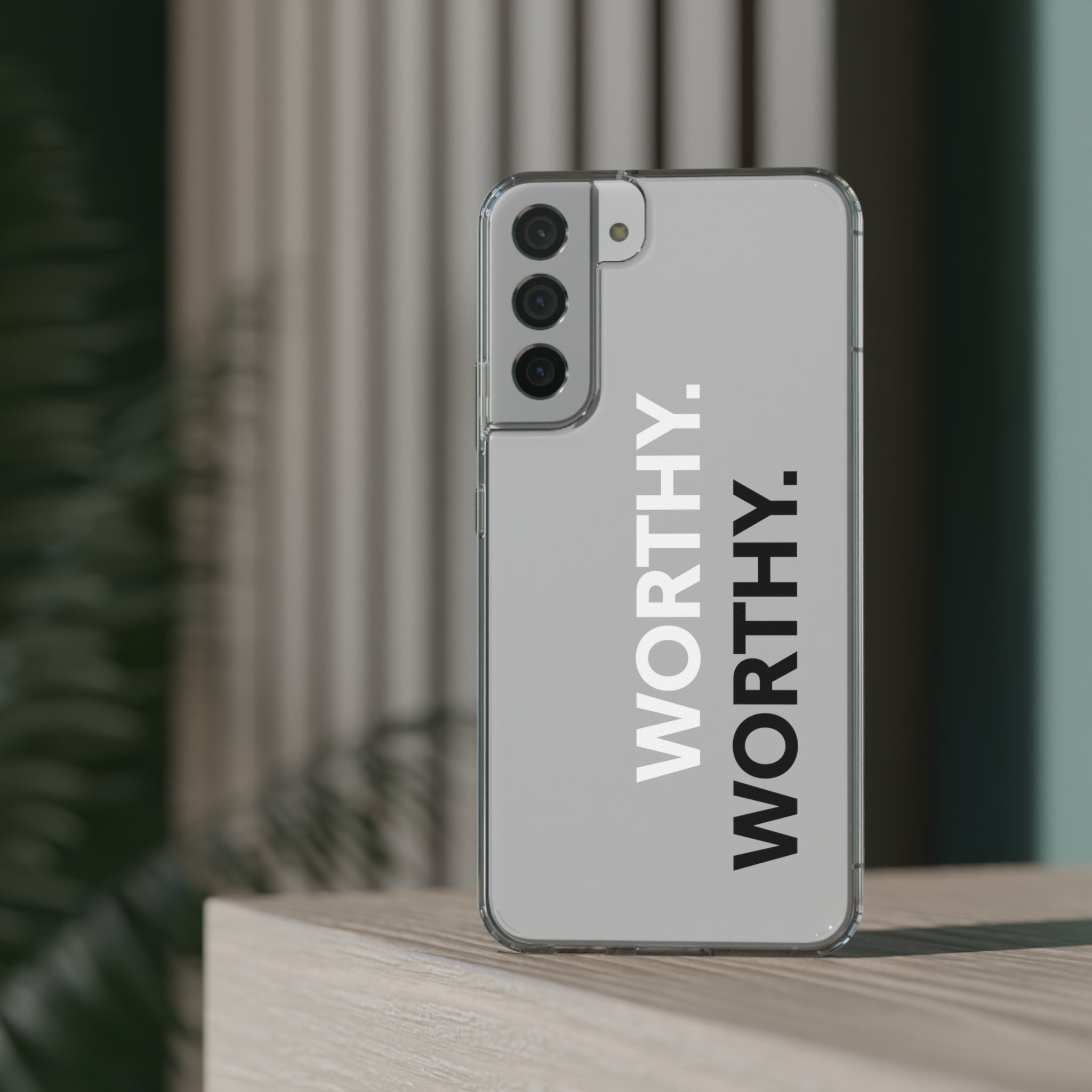 Worthy Affirmation Clear Phone case - Your Faithful Treasure