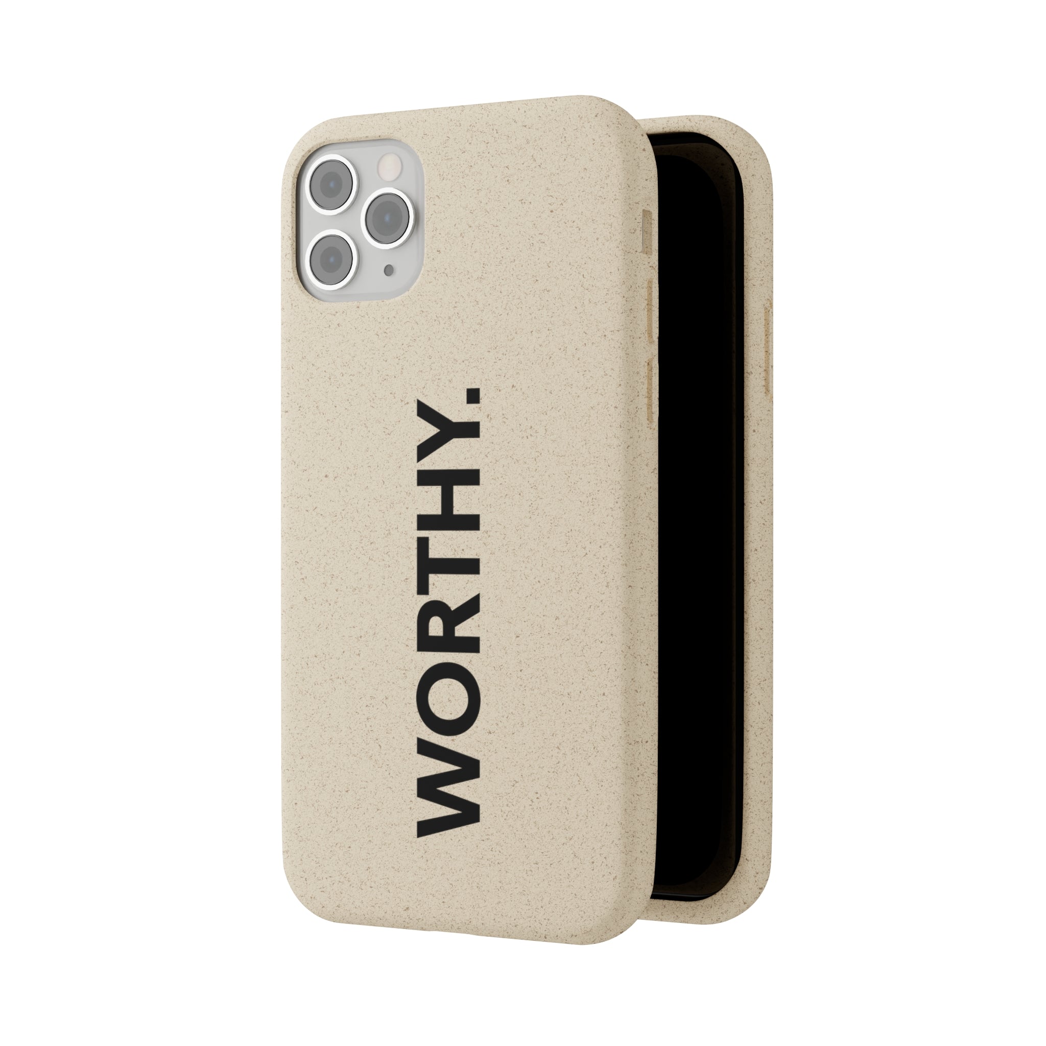 Because You’re Worthy Tan Phone Case - Your Faithful Treasure