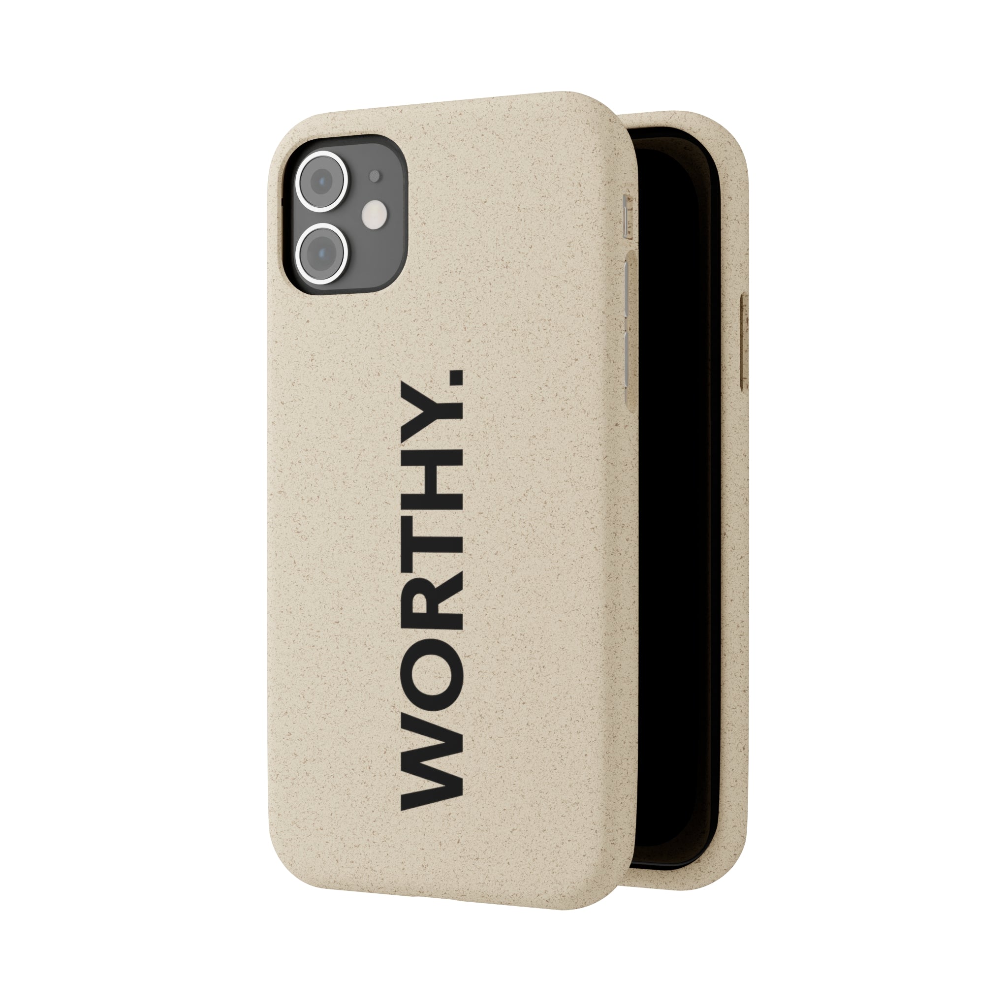 Because You’re Worthy Tan Phone Case - Your Faithful Treasure