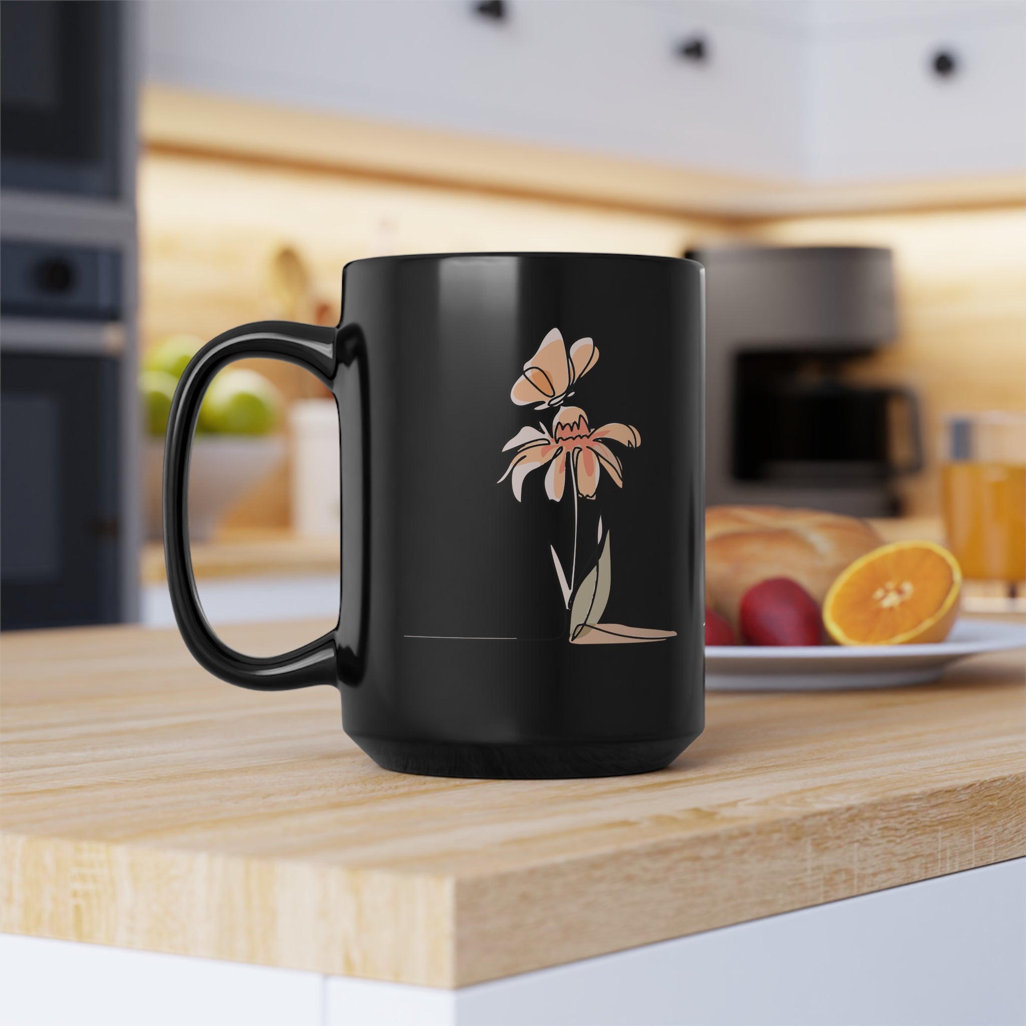 Single & Flourishing Black Ceramic Mug - Your Faithful Treasure