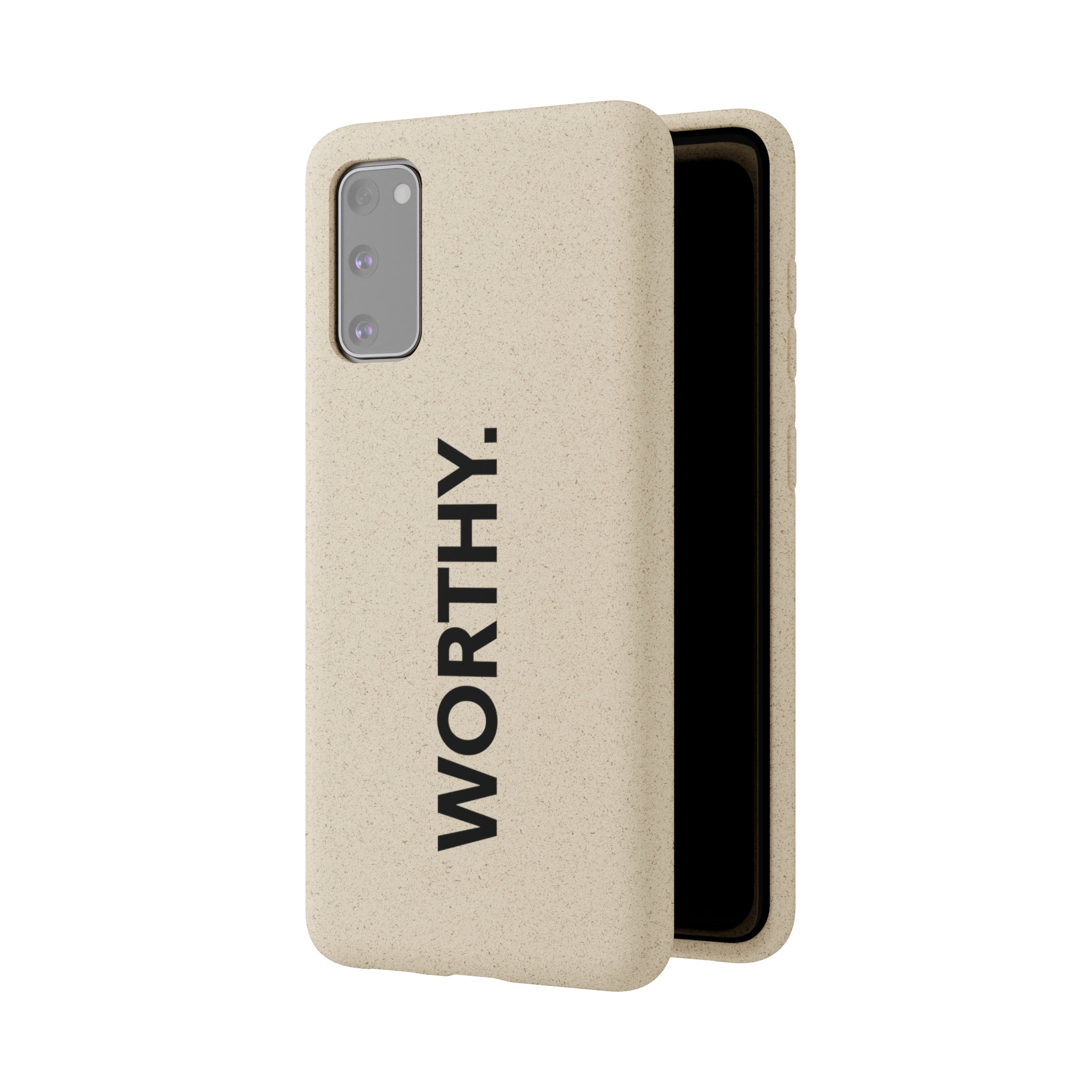 Because You’re Worthy Tan Phone Case - Your Faithful Treasure