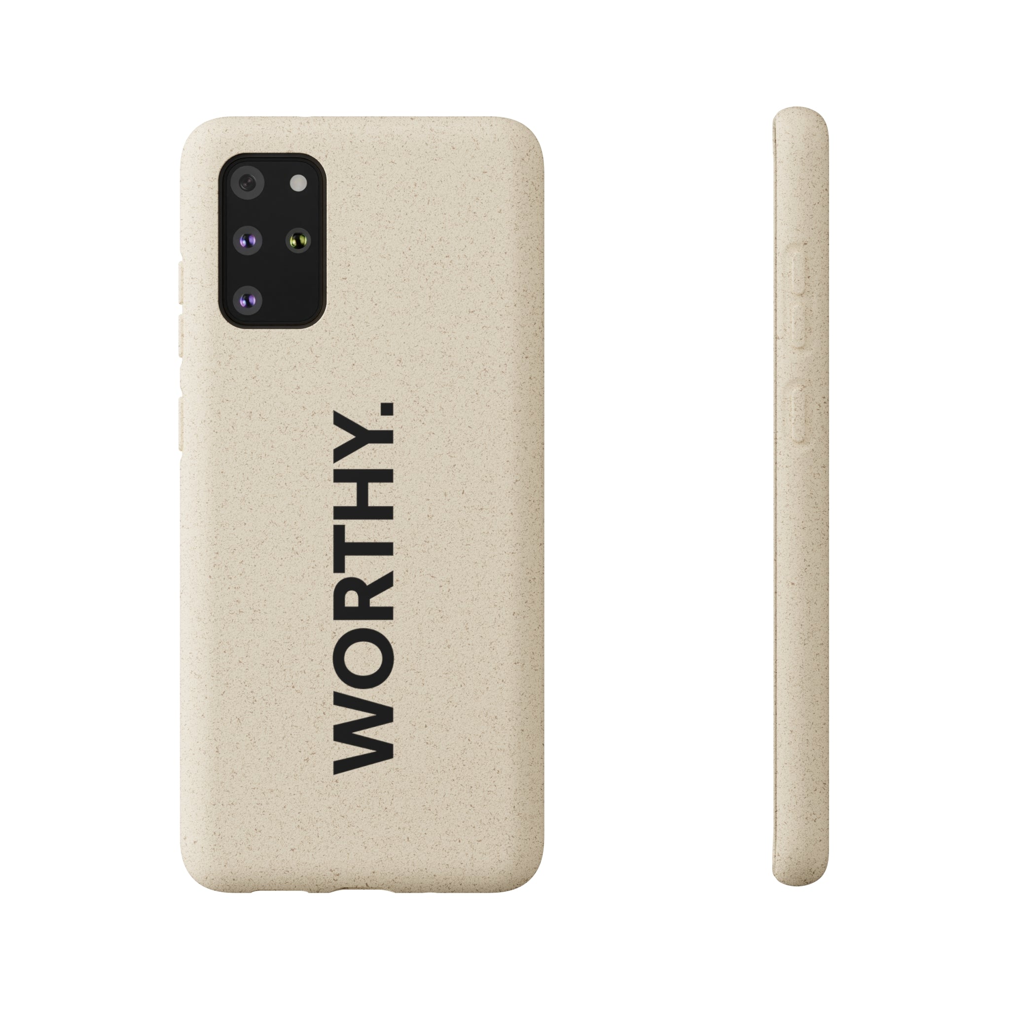 Because You’re Worthy Tan Phone Case - Your Faithful Treasure