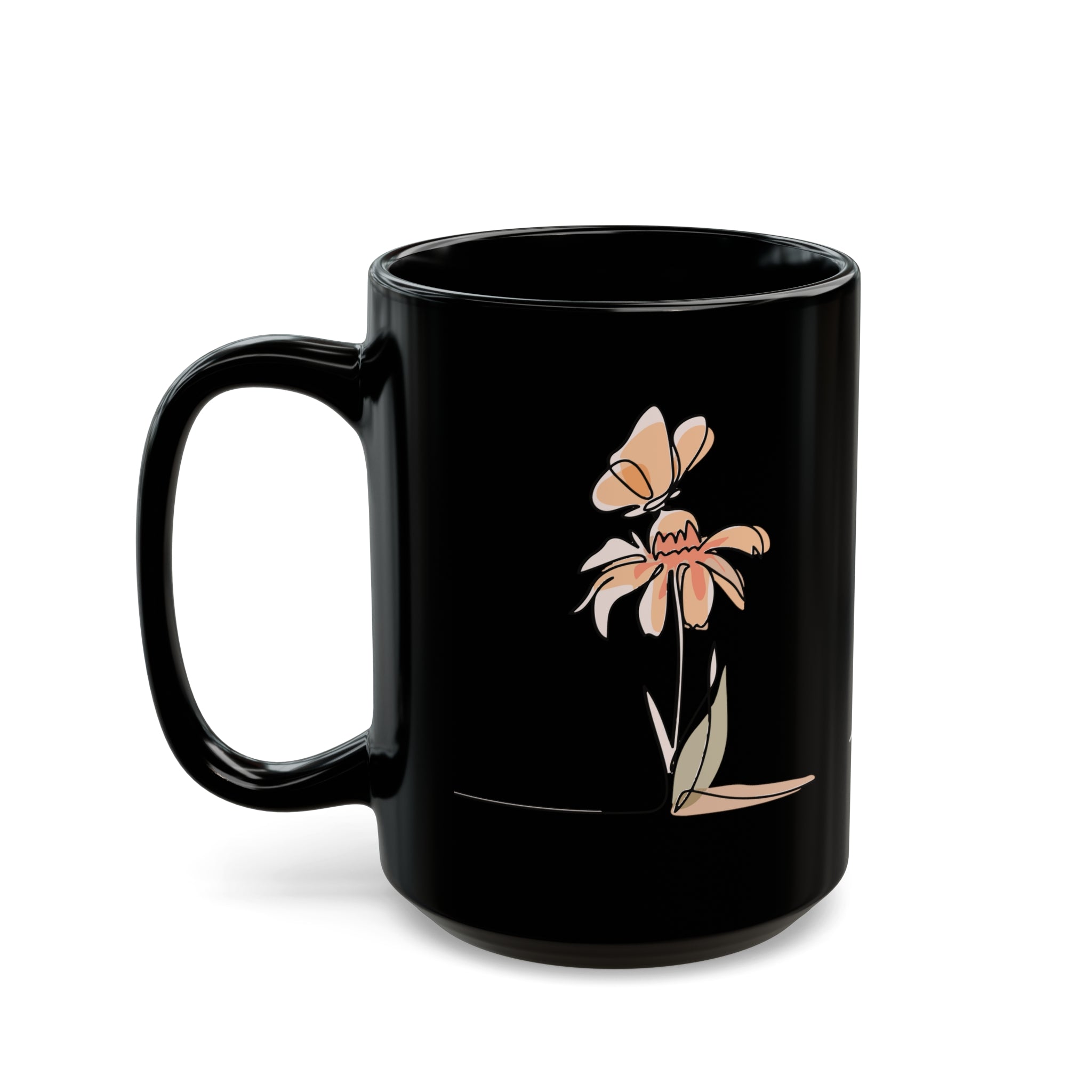 Single & Flourishing Black Ceramic Mug - Your Faithful Treasure