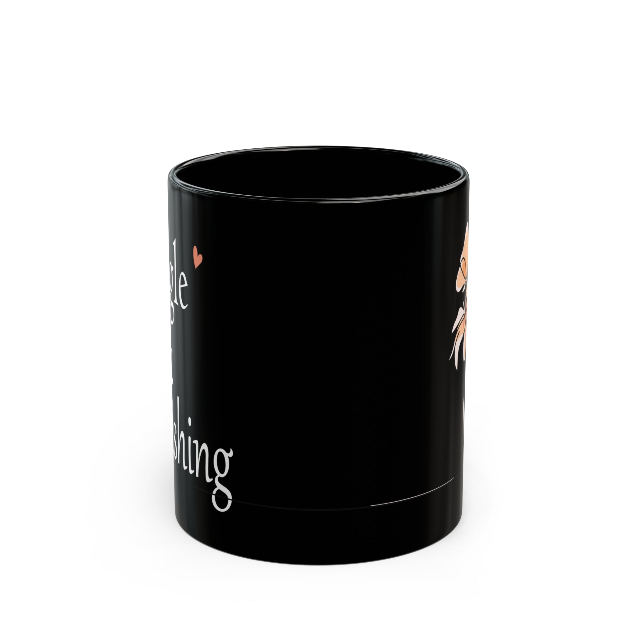 Pretty & Single Flower Black Mug - Your Faithful Treasure