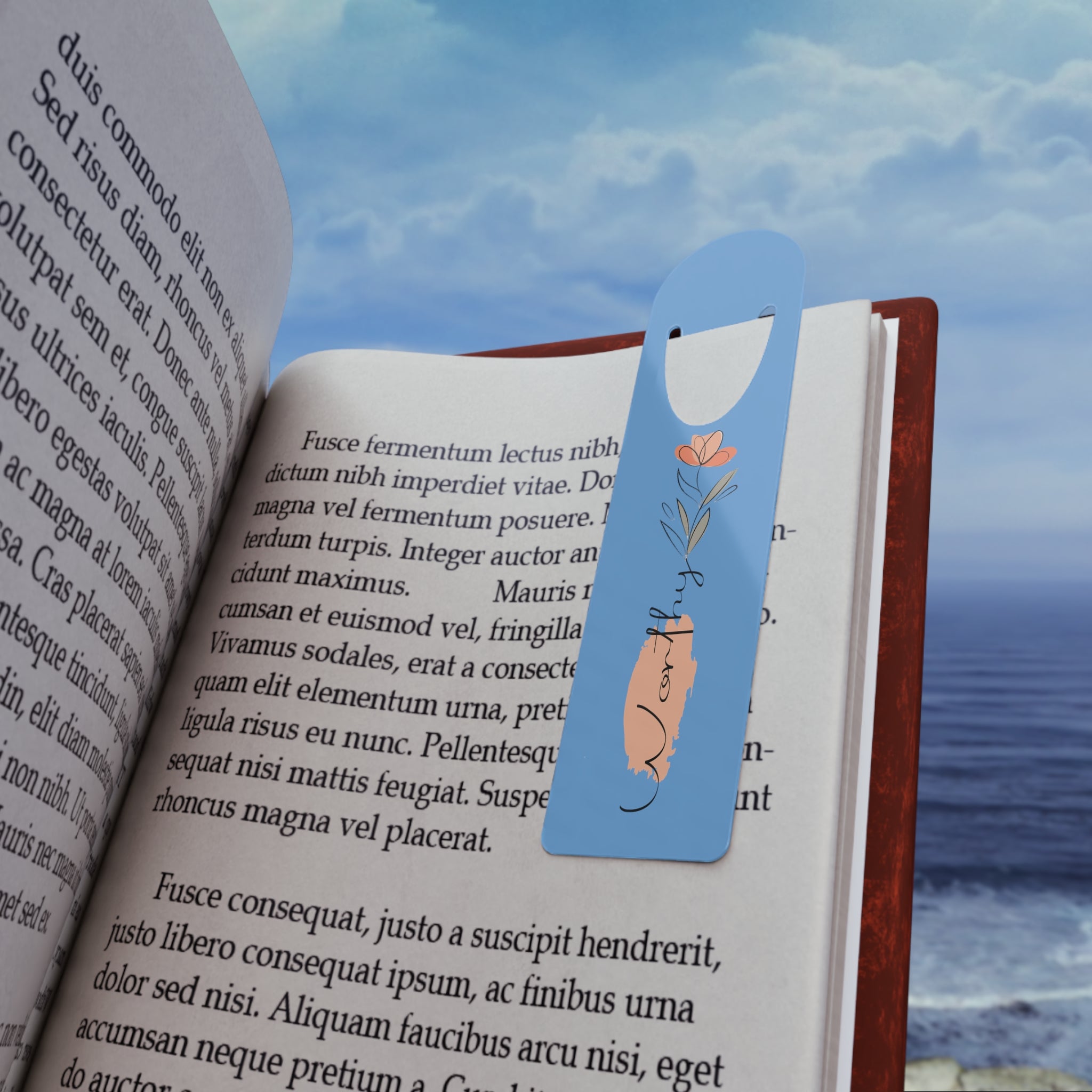 Blissfully Sky Blue & Black Worthy Bookmark