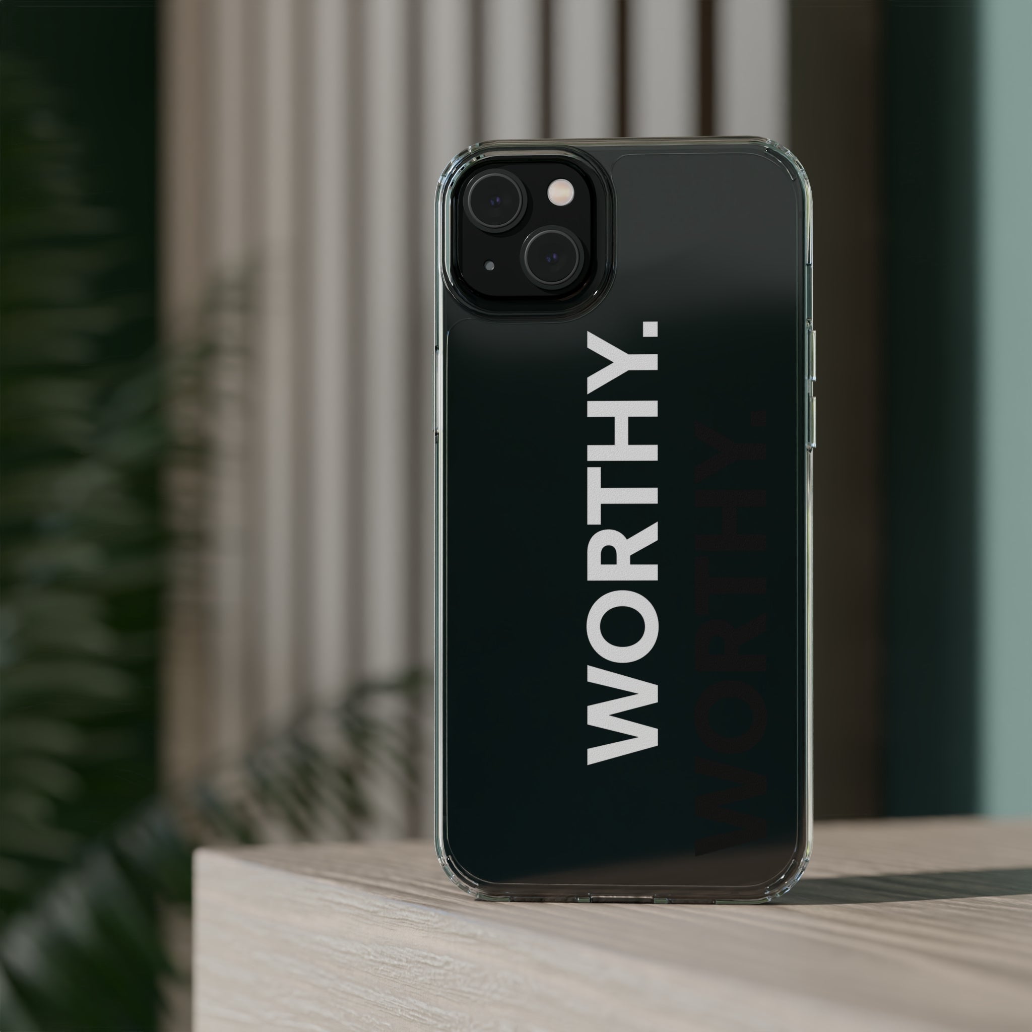 Worthy Affirmation Clear Phone case - Your Faithful Treasure