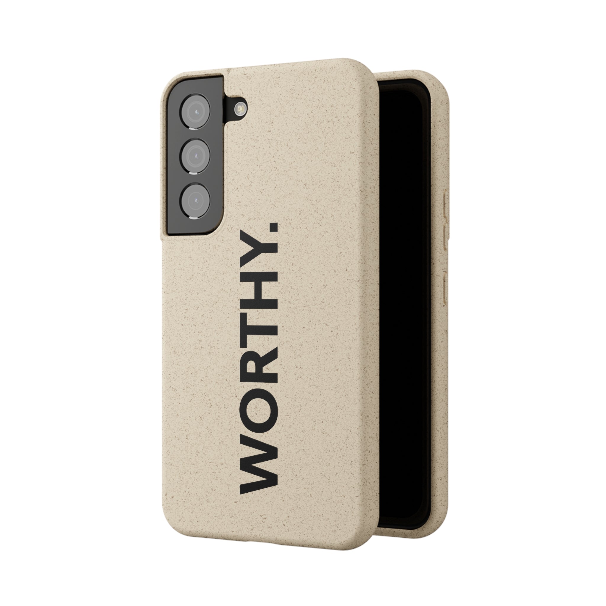 Because You’re Worthy Tan Phone Case - Your Faithful Treasure