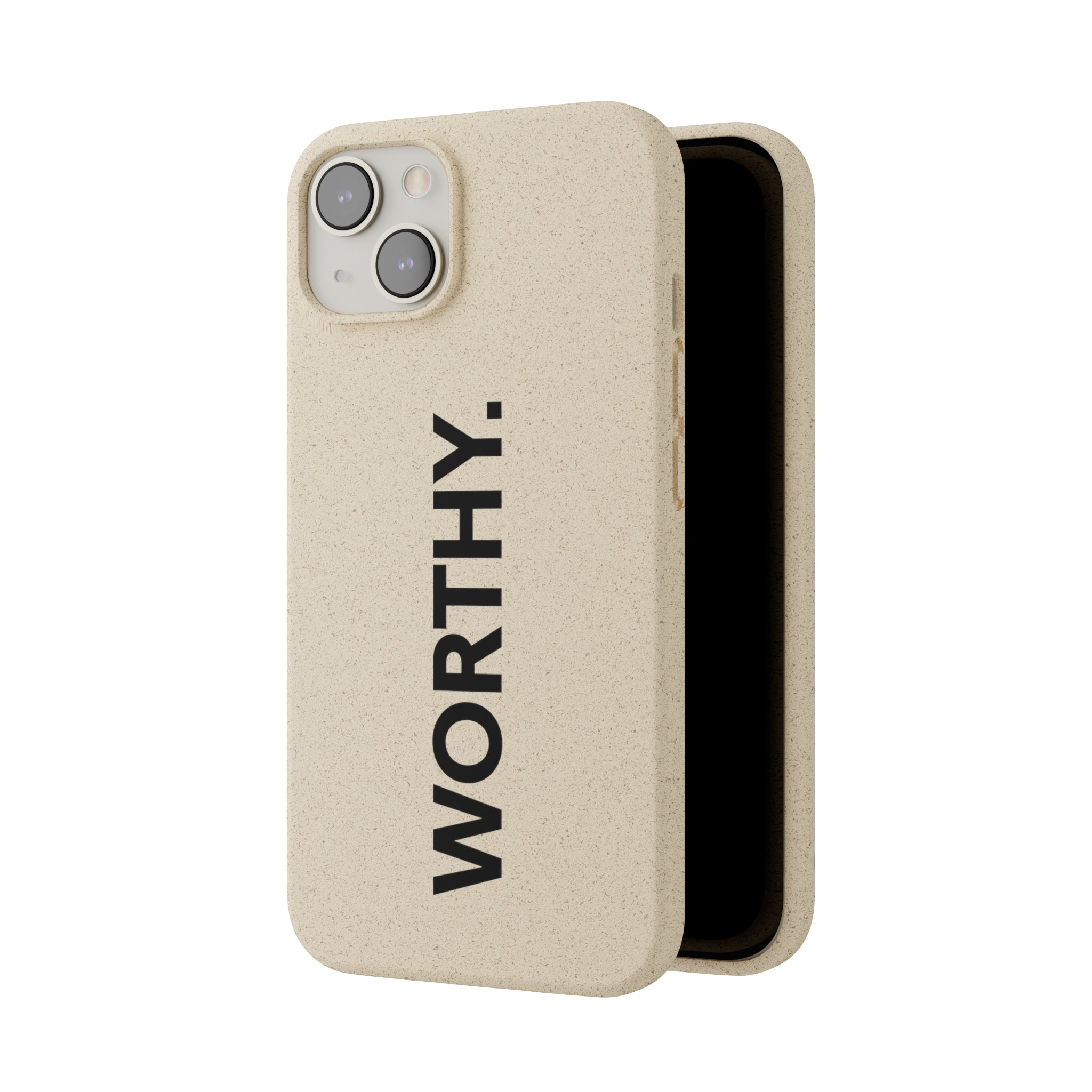 Because You’re Worthy Tan Phone Case - Your Faithful Treasure