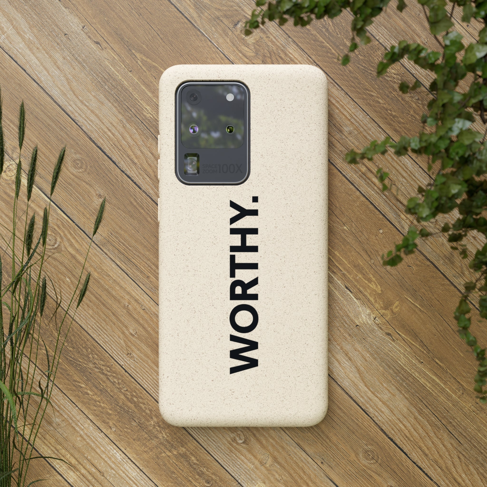 Because You’re Worthy Tan Phone Case - Your Faithful Treasure