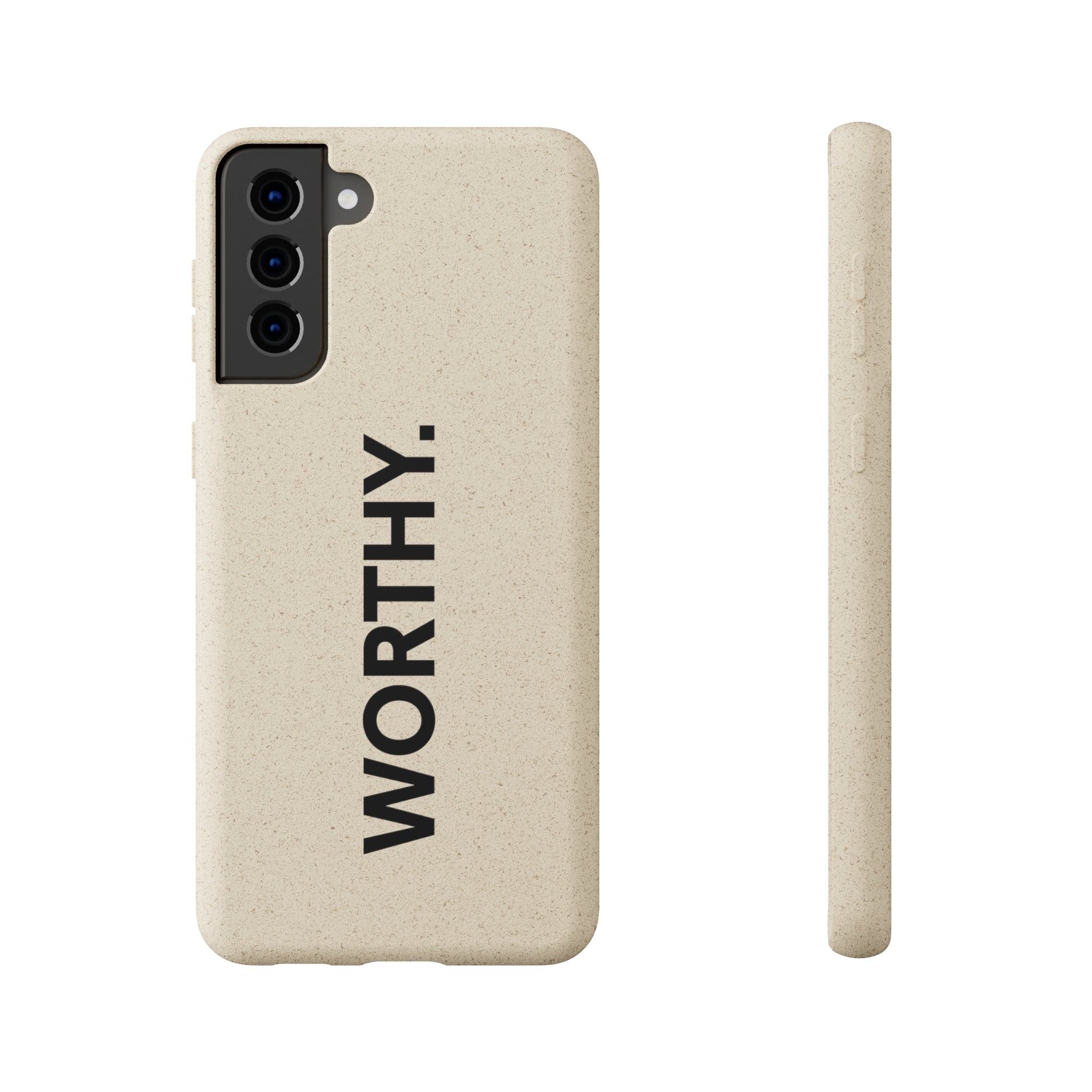 Because You’re Worthy Tan Phone Case - Your Faithful Treasure