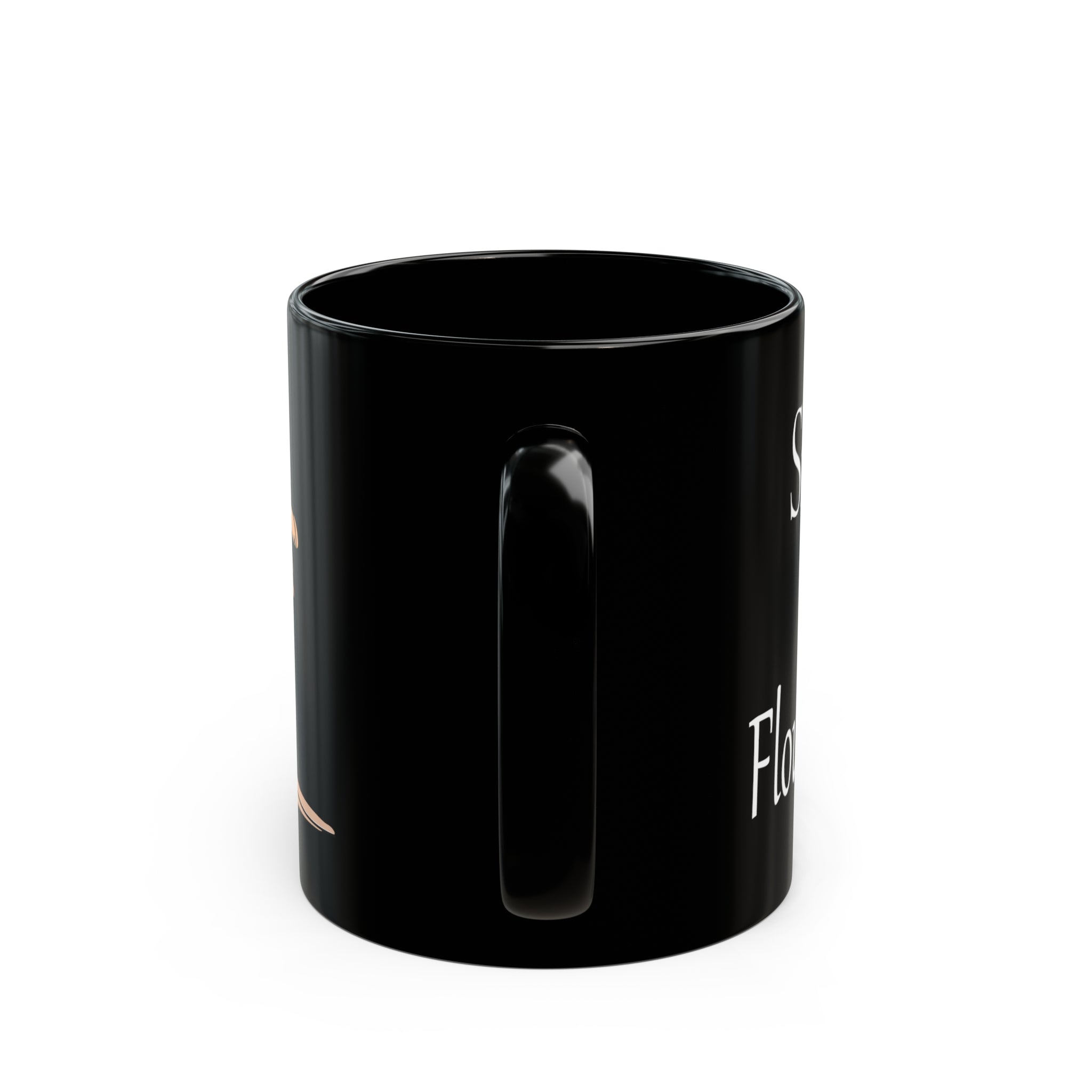 Pretty & Single Flower Black Mug - Your Faithful Treasure